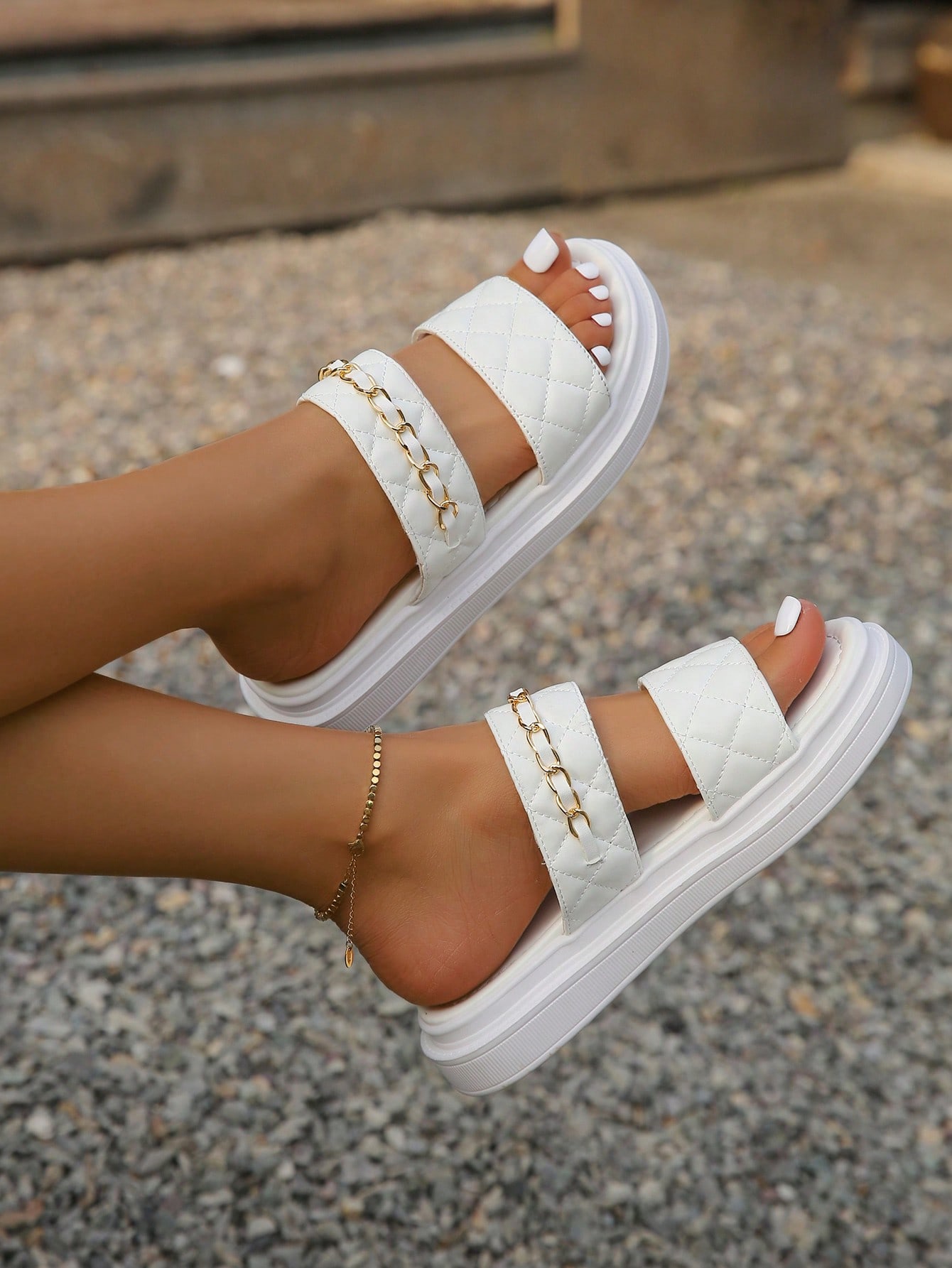 In White Women Flat Sandals