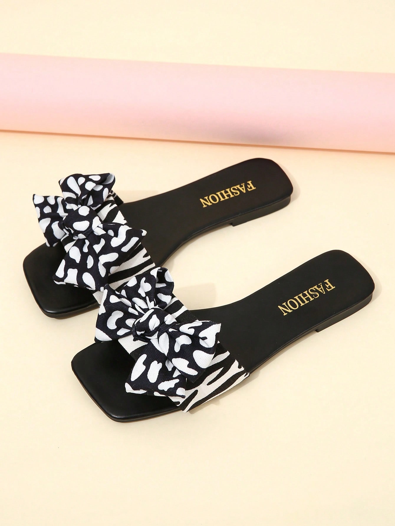 In Black and White Women Sandals