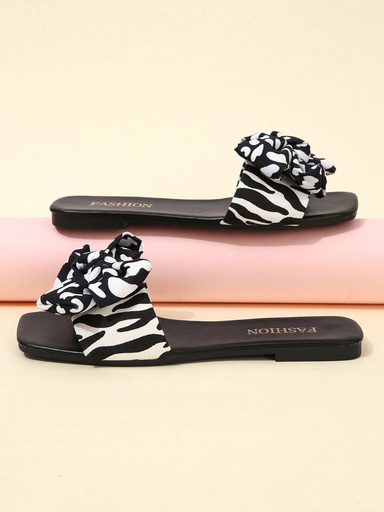 In Black and White Women Sandals