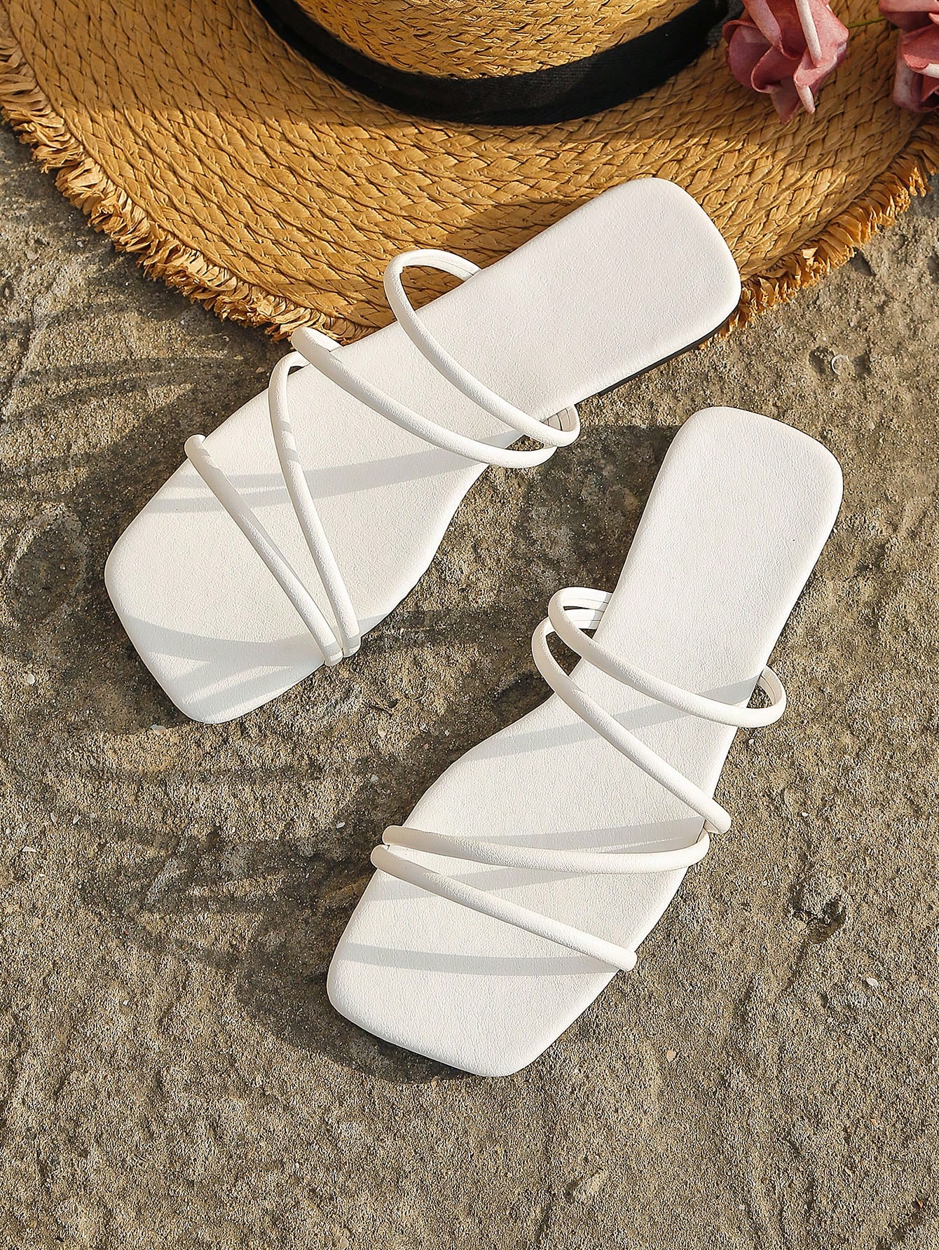 In White Women Flat Sandals