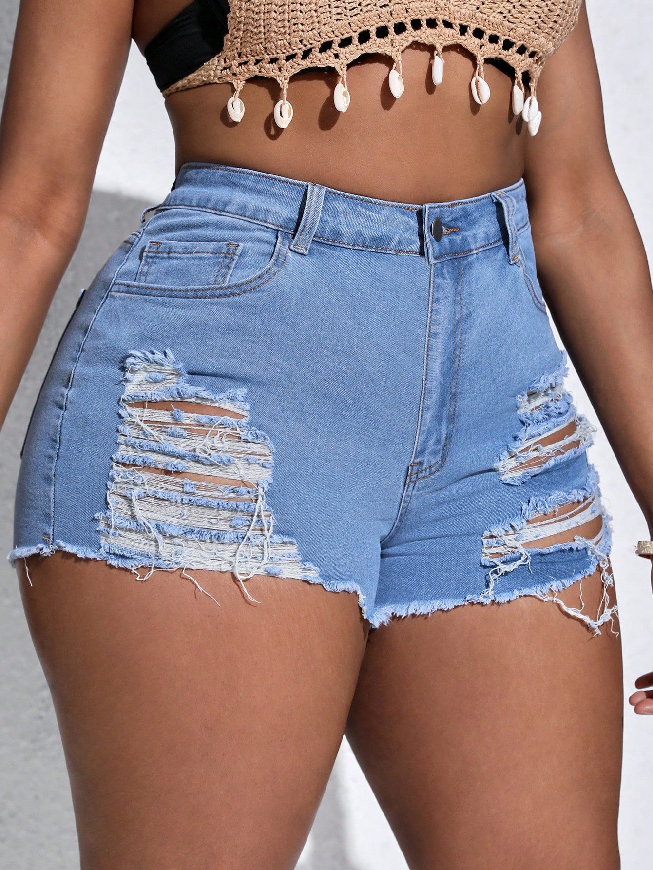 Plus Size Denim Shorts