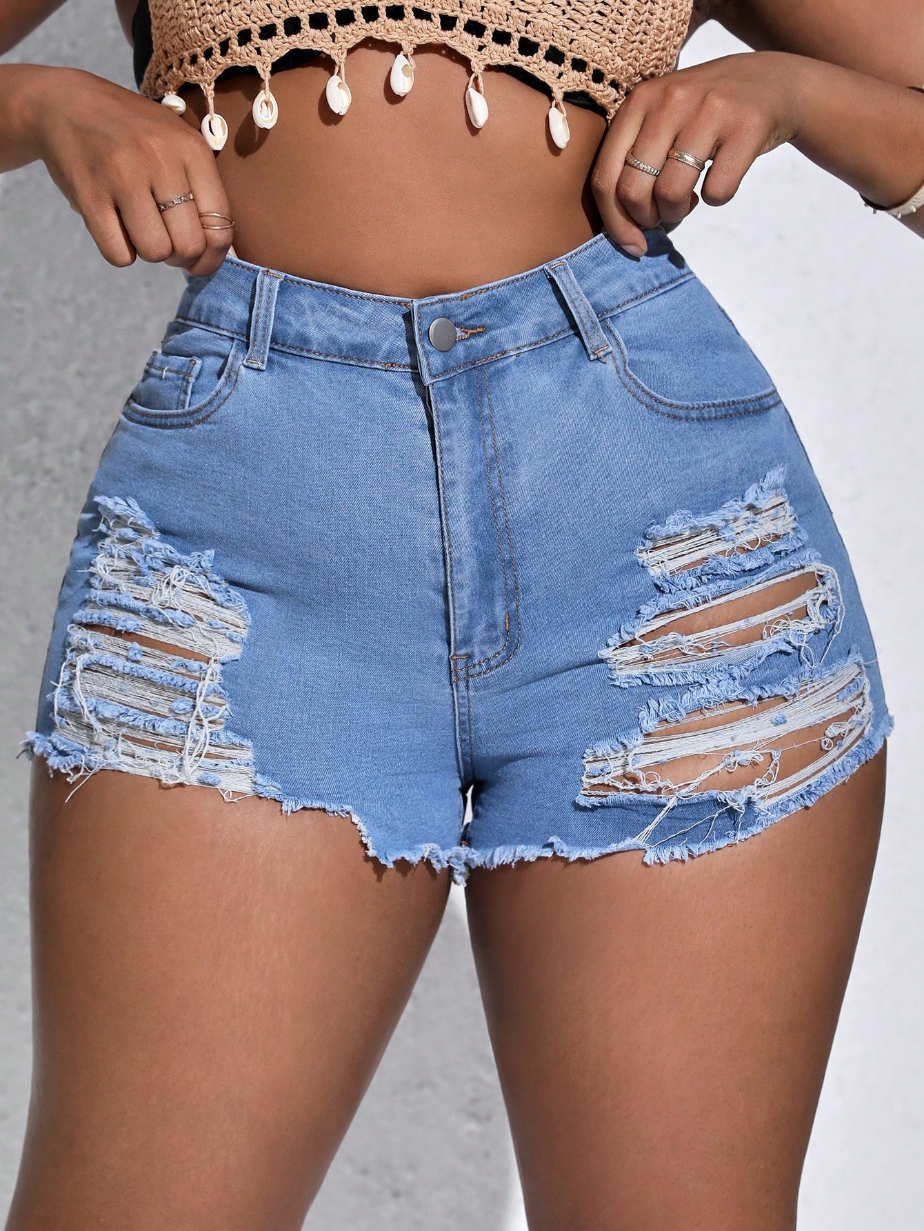 Plus Size Denim Shorts