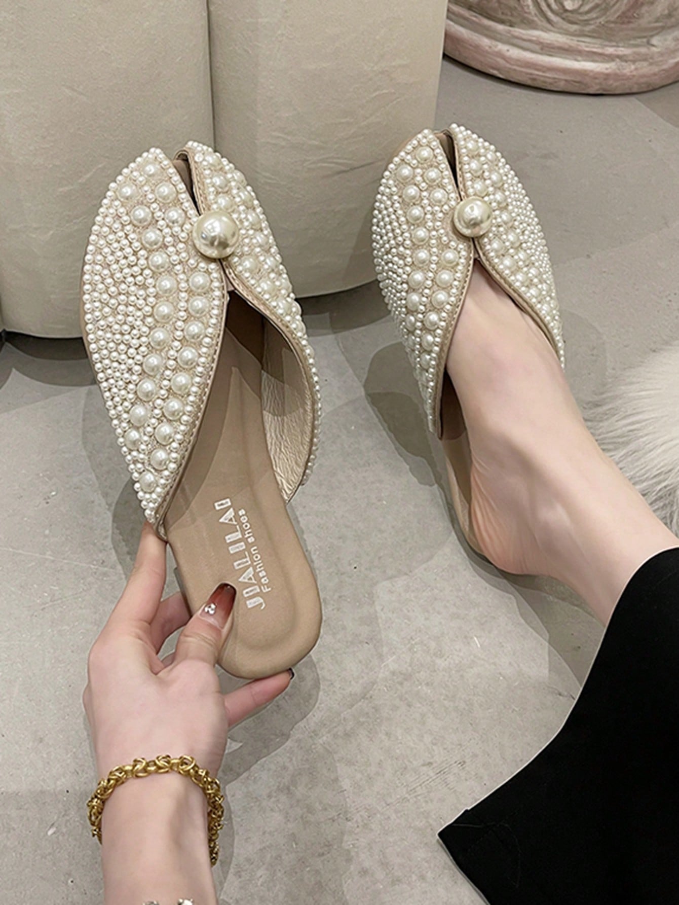 In Beige Women Flats