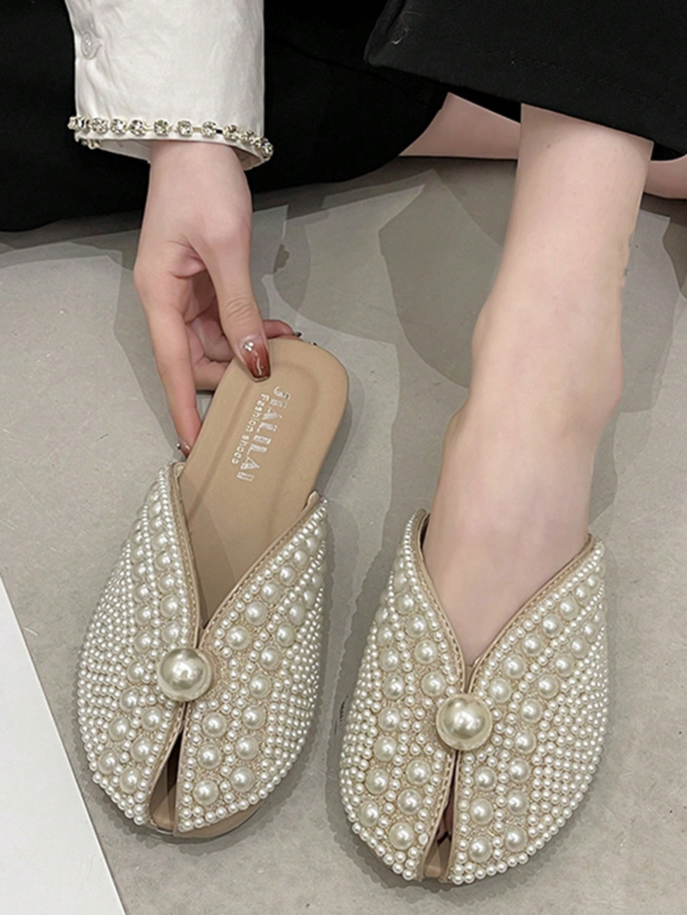 In Beige Women Flats