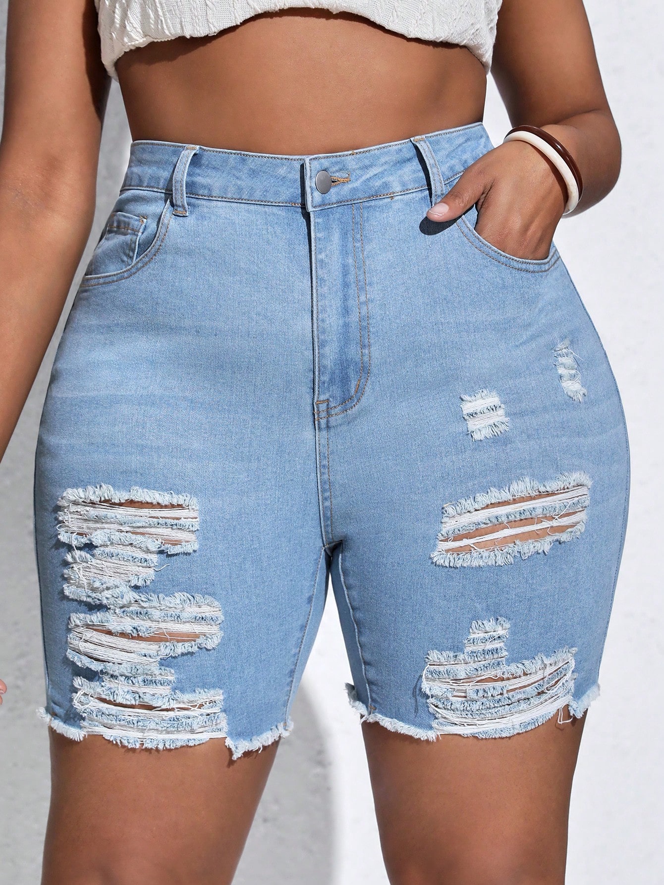 Plus Size Denim Shorts