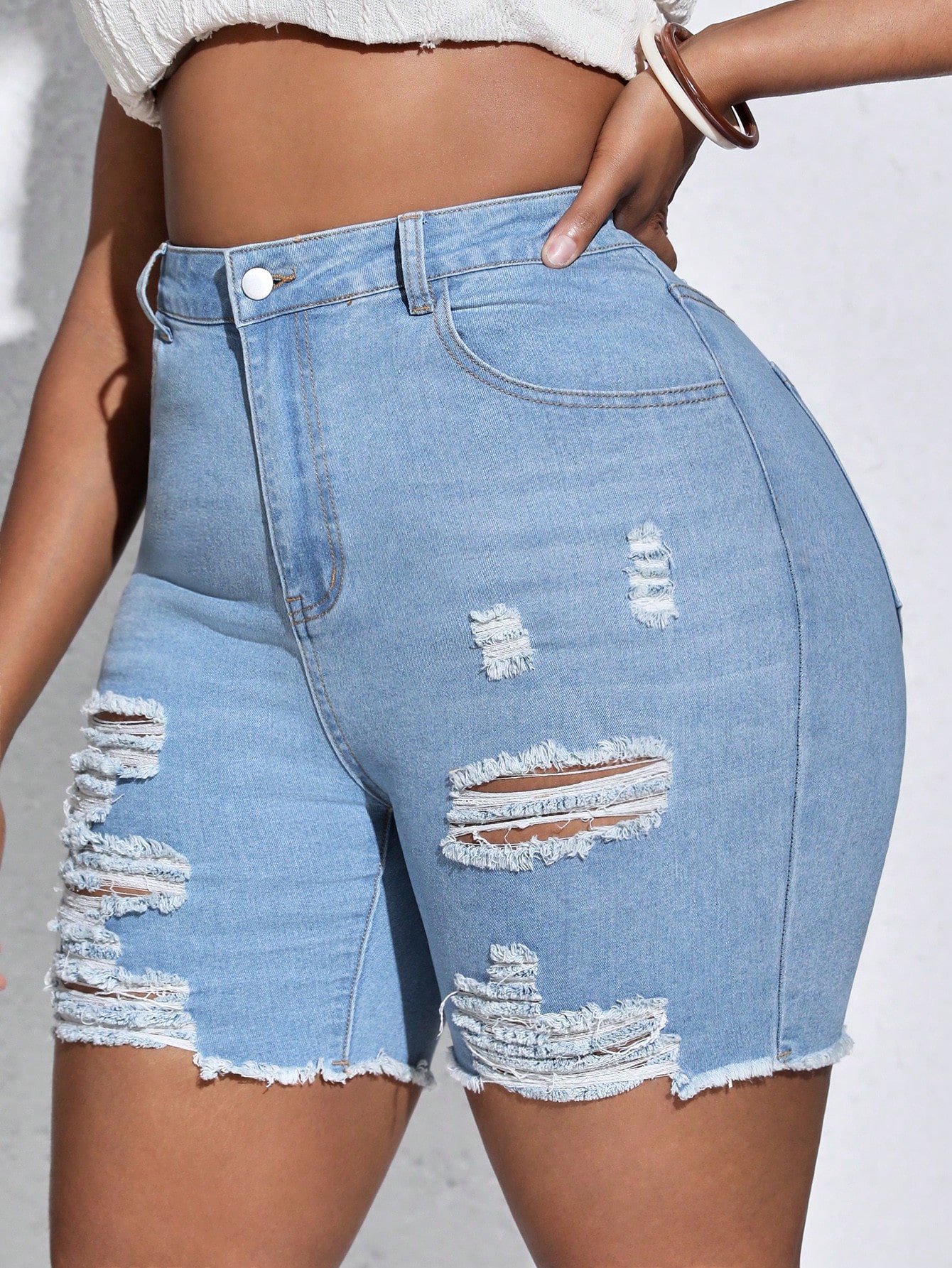 Plus Size Denim Shorts