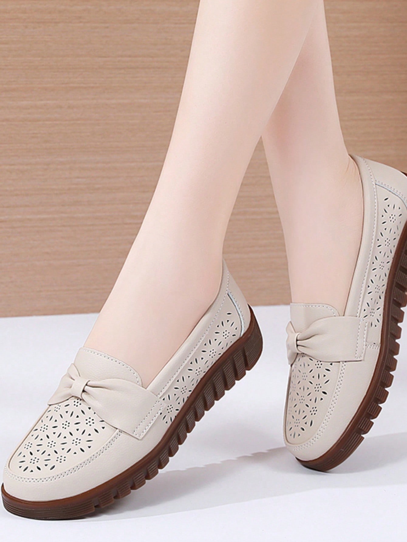 In Beige Women Flats