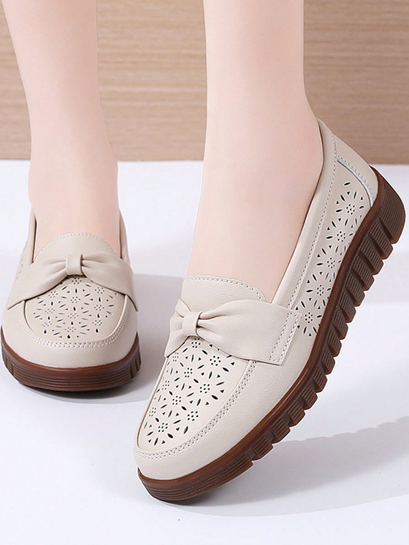 In Beige Women Flats