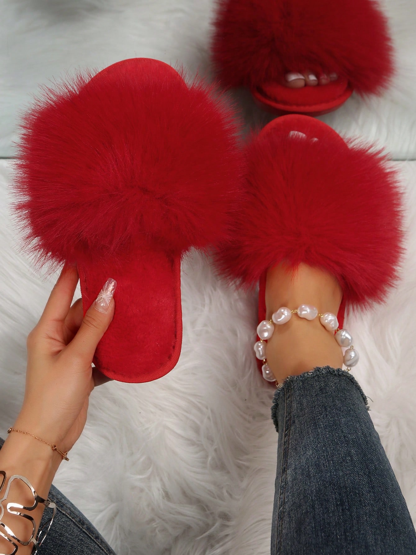 In Red Women Home Slippers