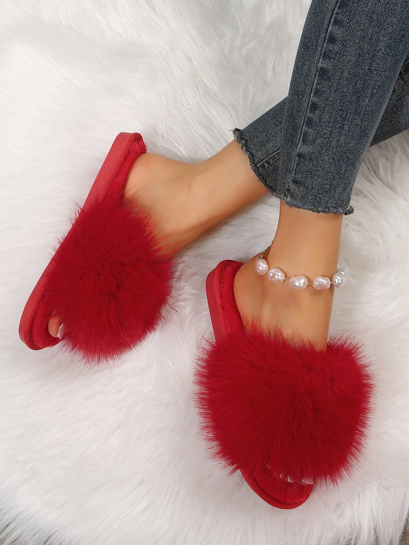 In Red Women Home Slippers