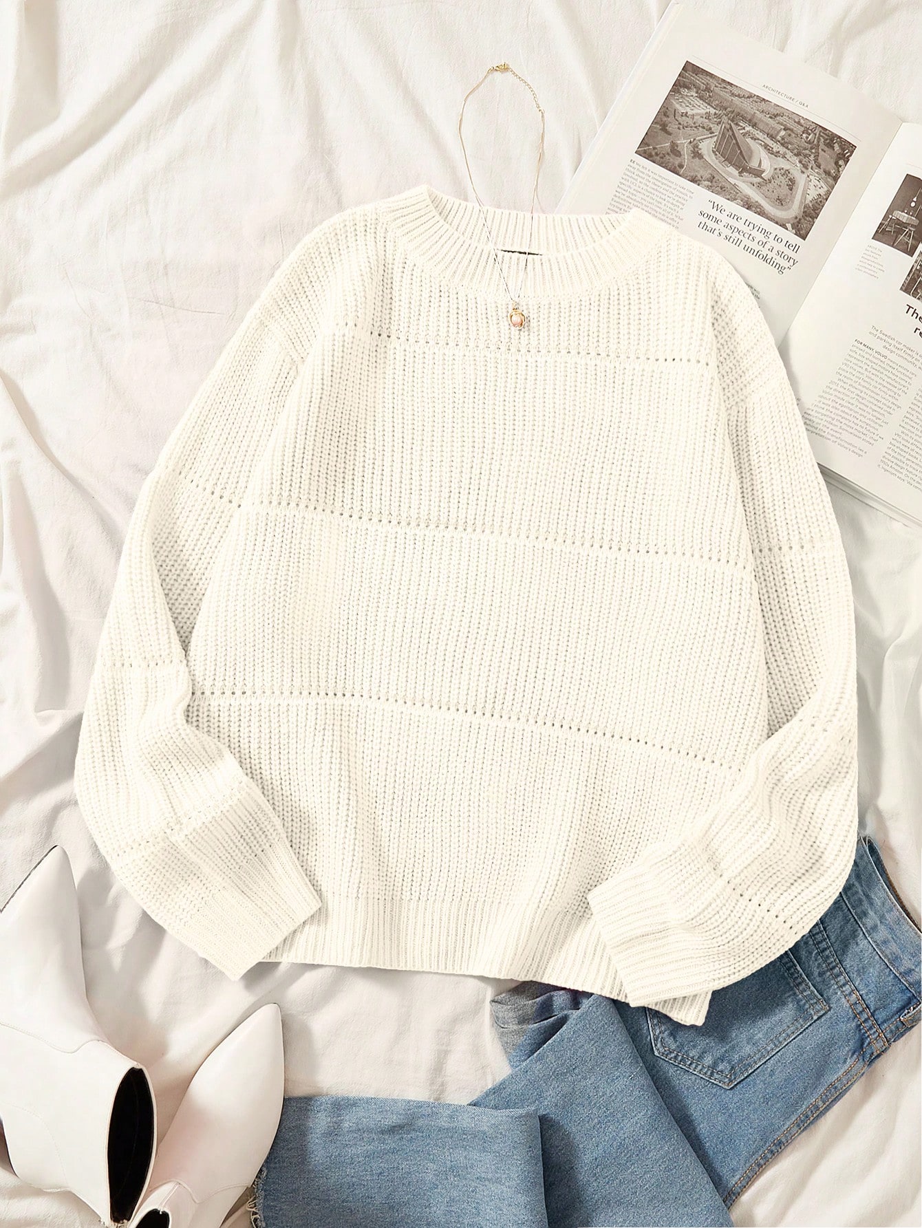 In White Plus Size Sweaters