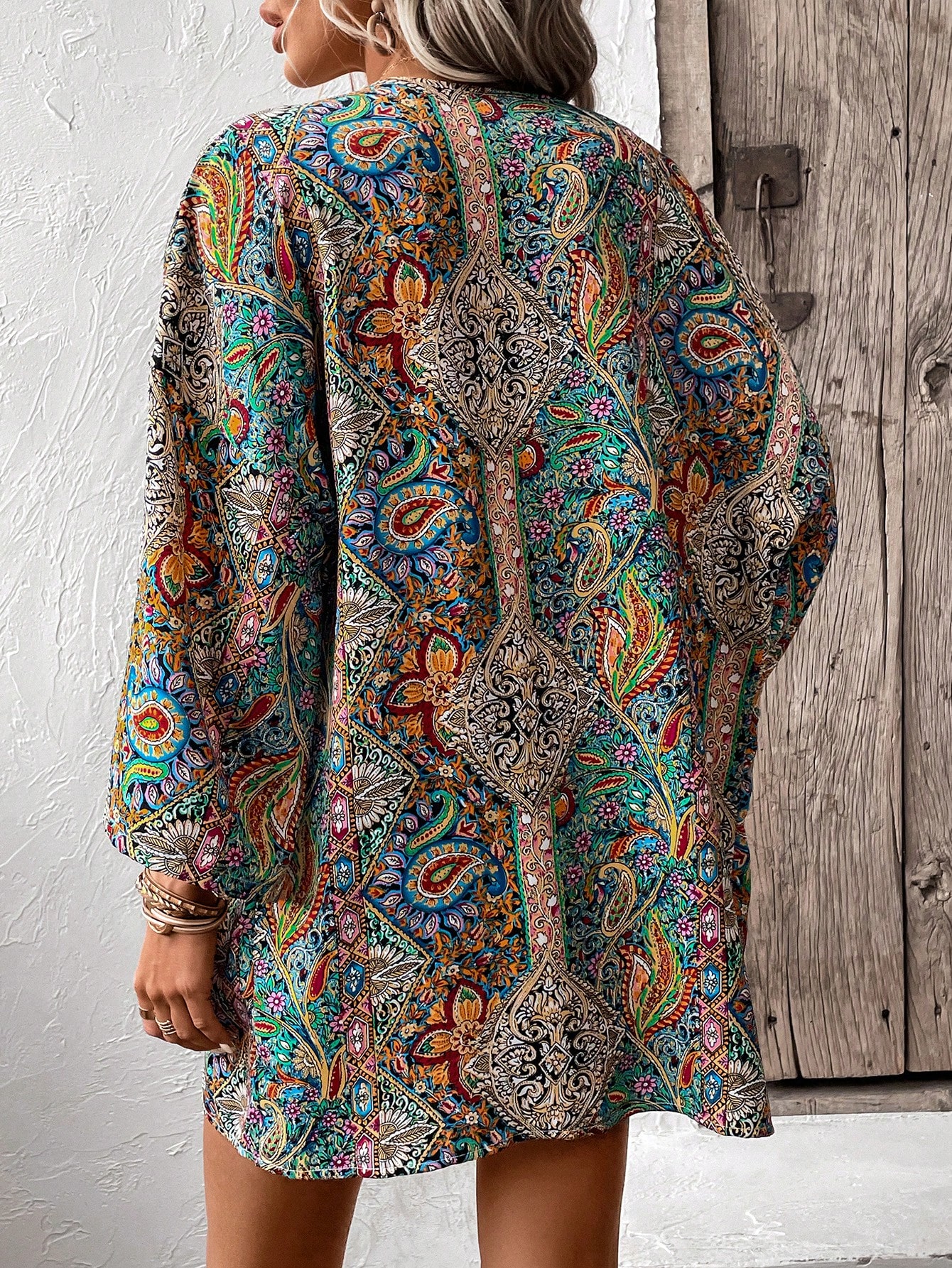 In Long Sleeve Plus Size Kimonos