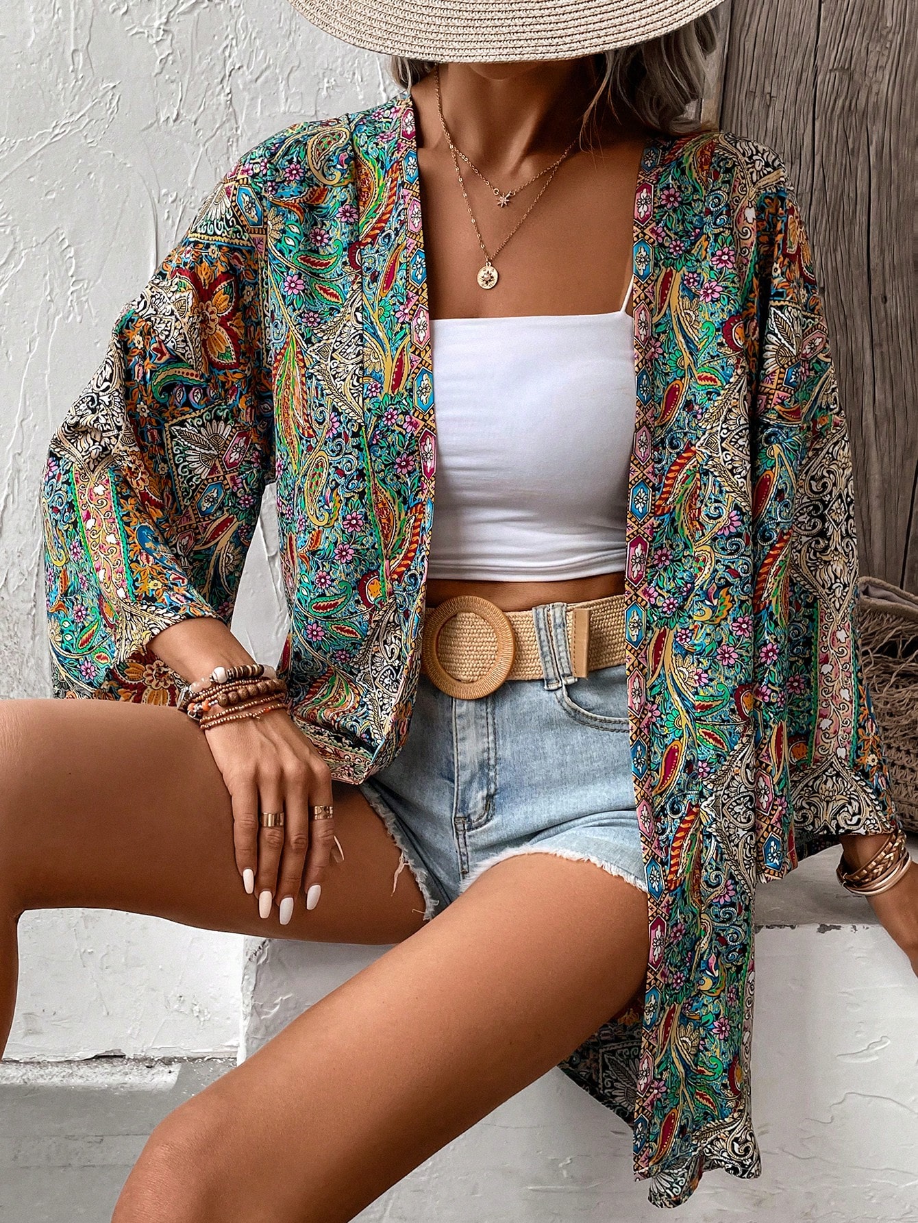 In Long Sleeve Plus Size Kimonos