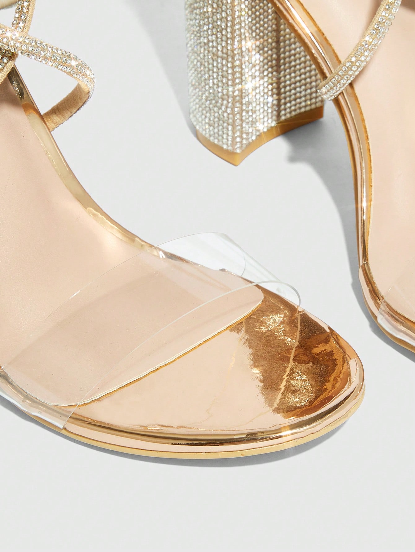 In Rose Gold Women Heeled Sandals