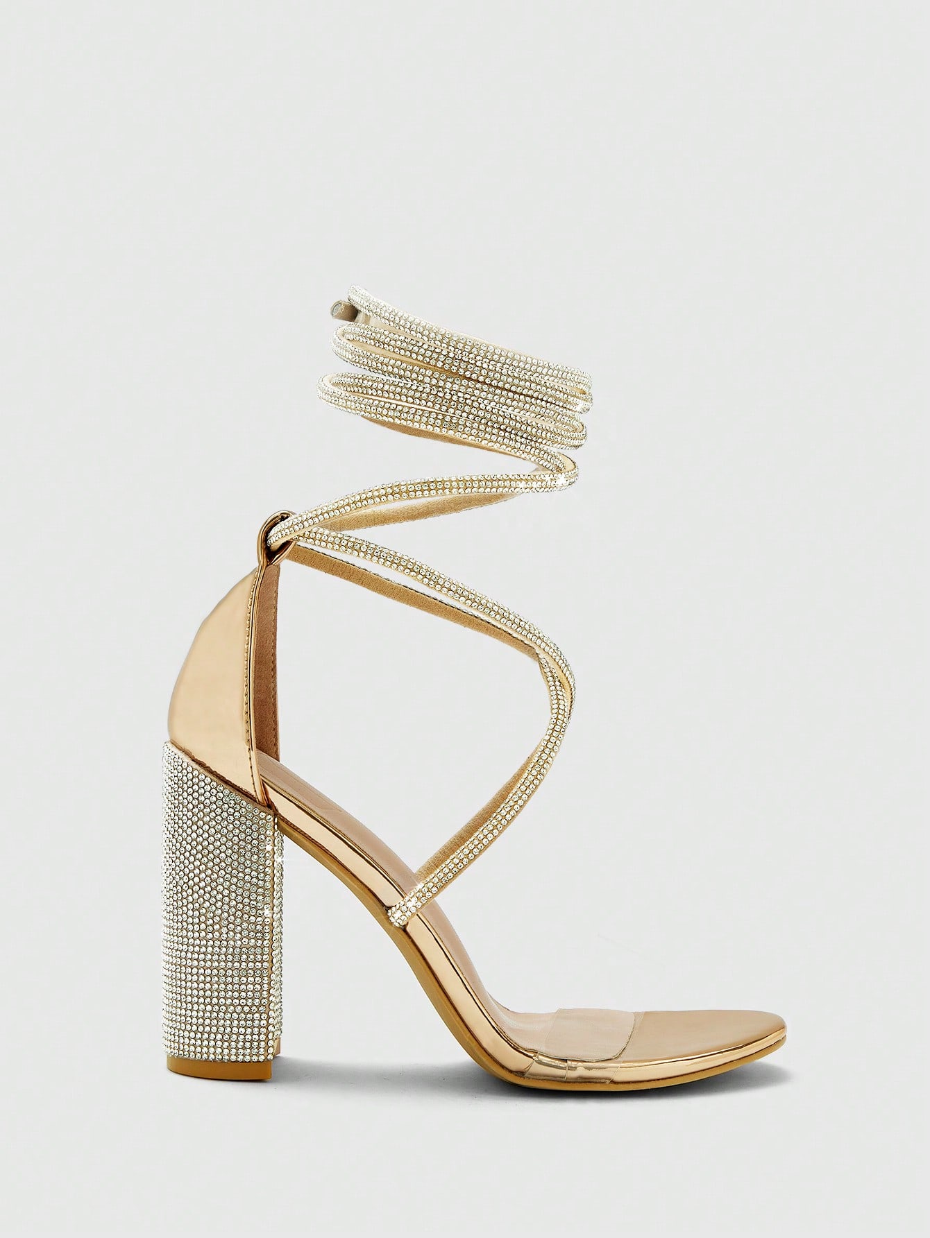 In Rose Gold Women Heeled Sandals