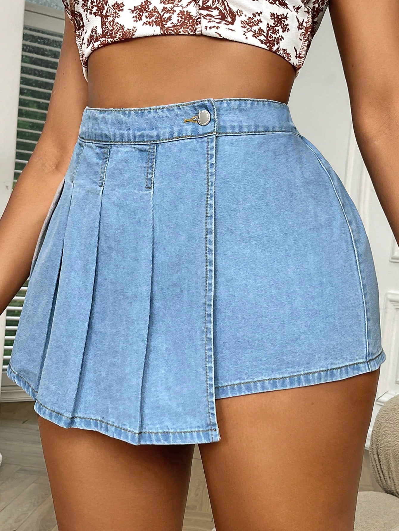 Plus Size Denim Shorts