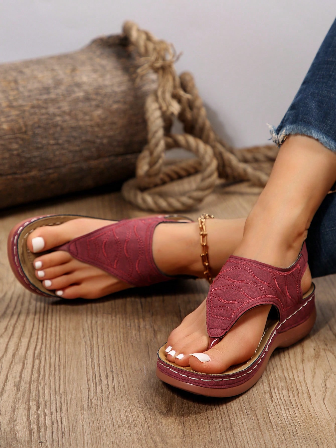 In Burgundy Women Shoes