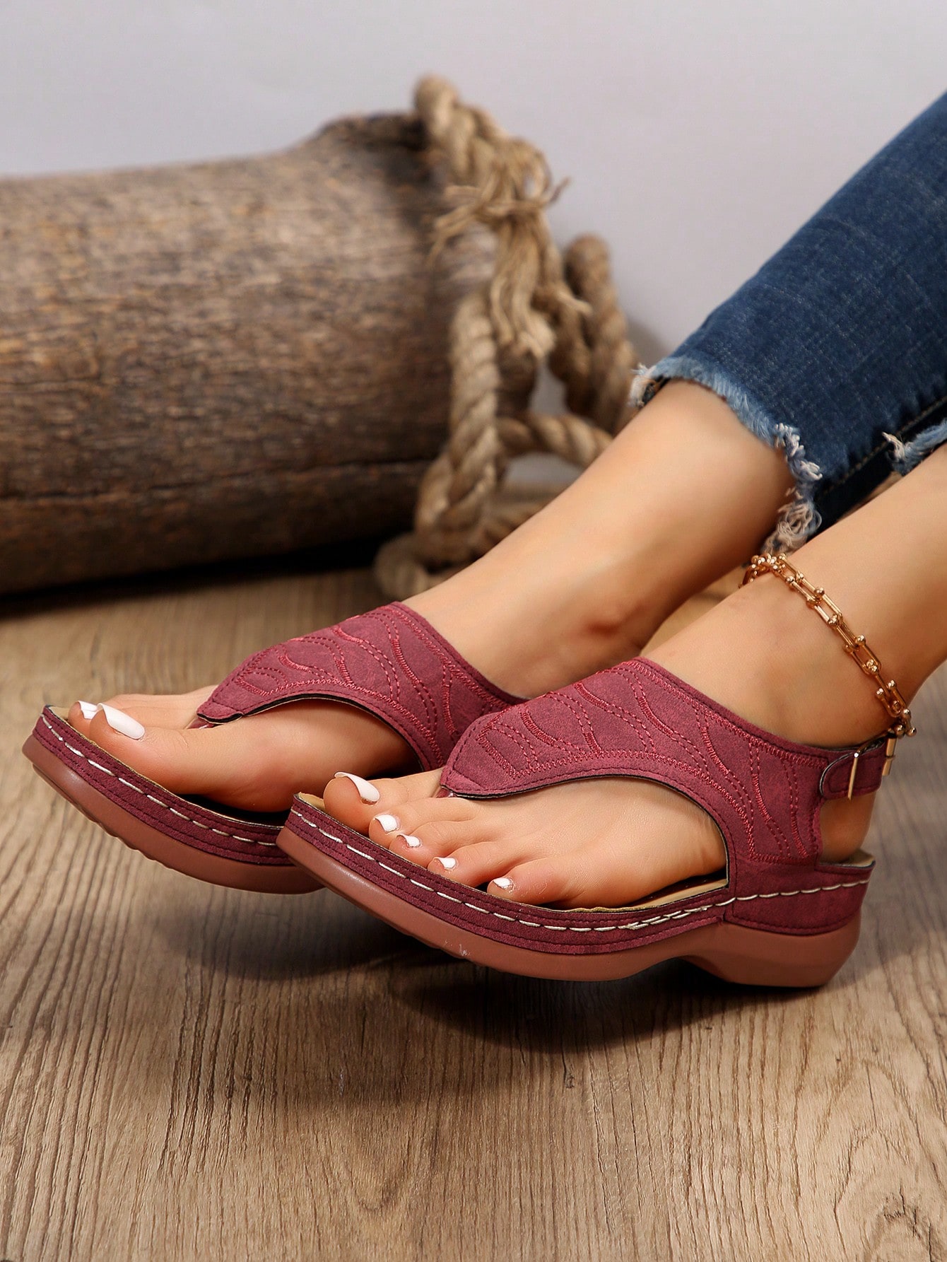 In Burgundy Women Shoes