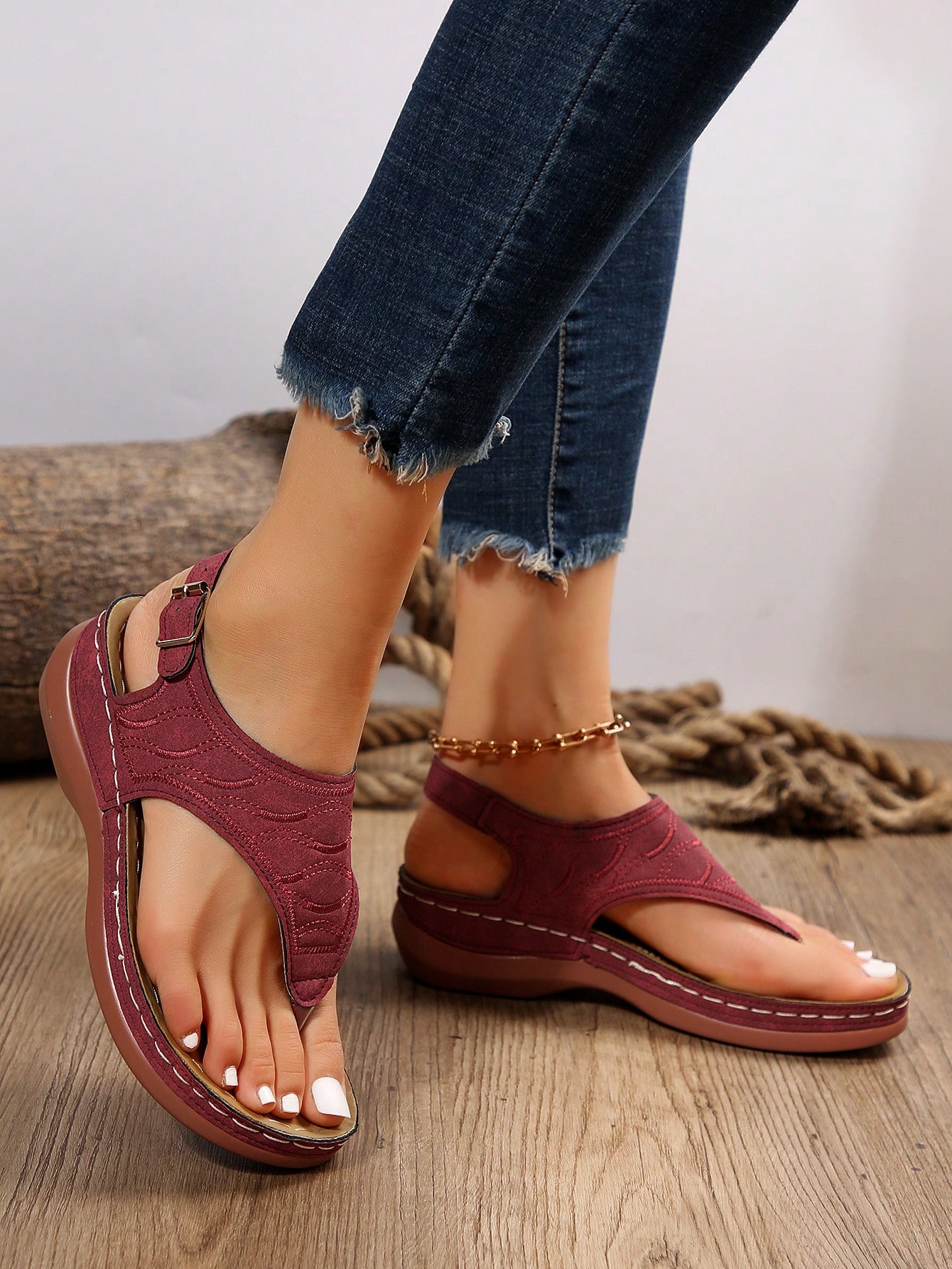 In Burgundy Women Shoes