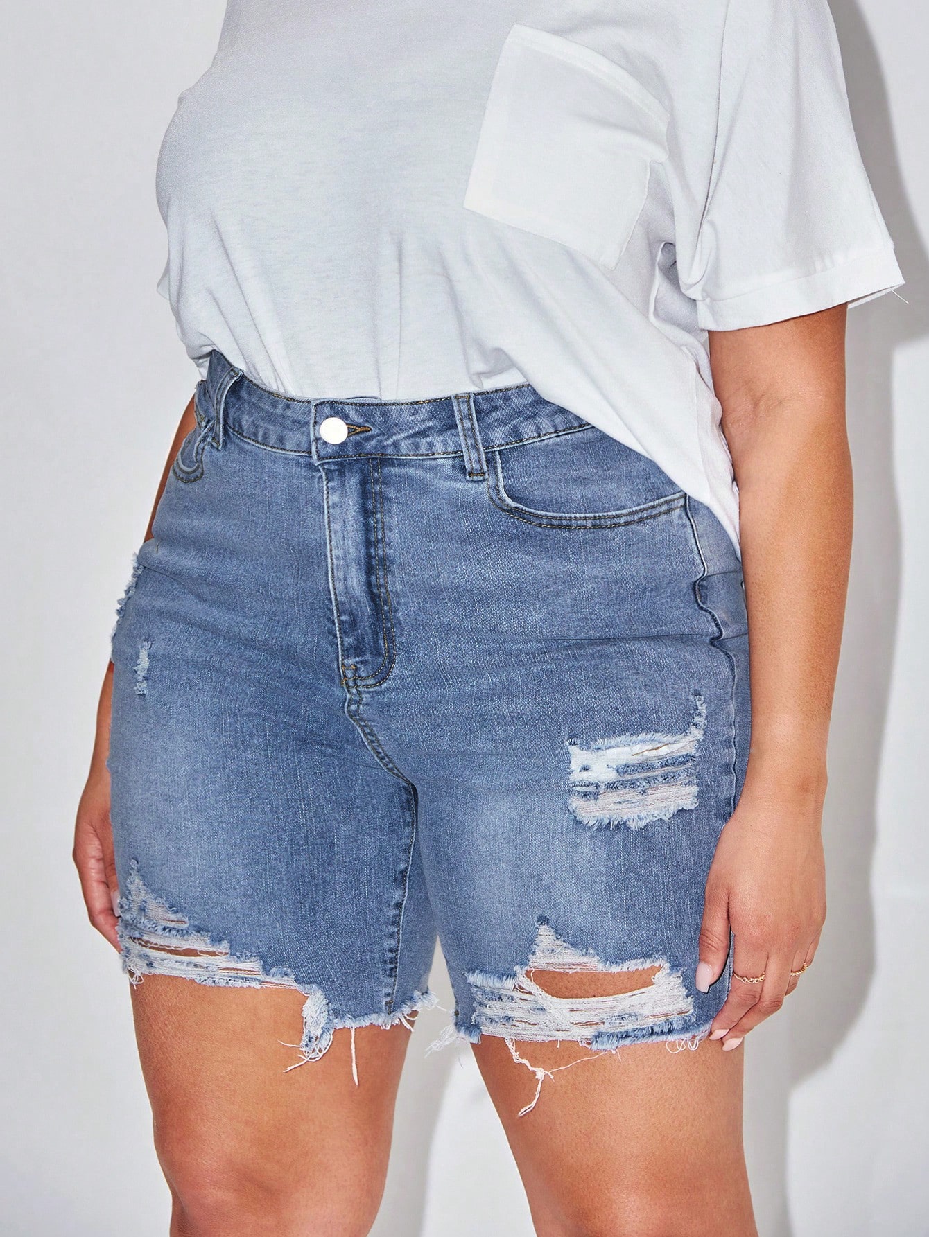 Plus Size Denim Shorts