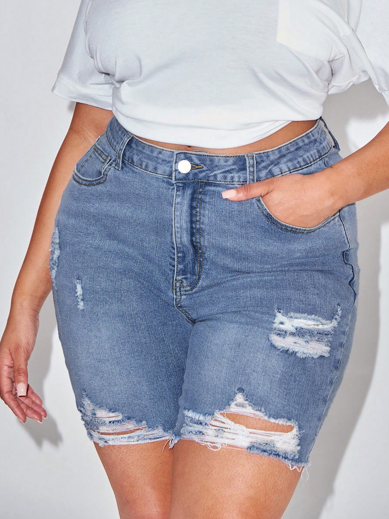 Plus Size Denim Shorts