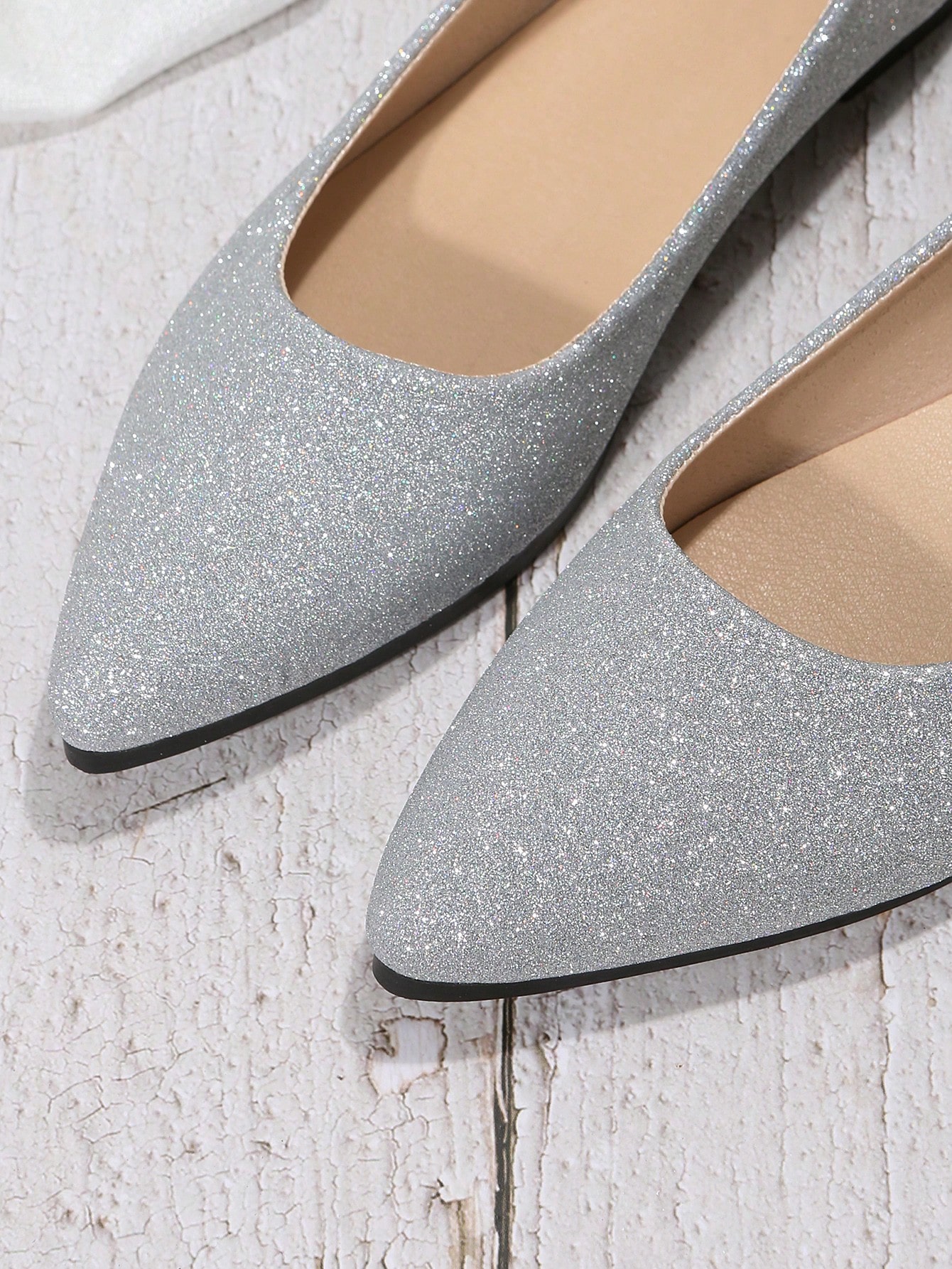 In Silver Women Flats