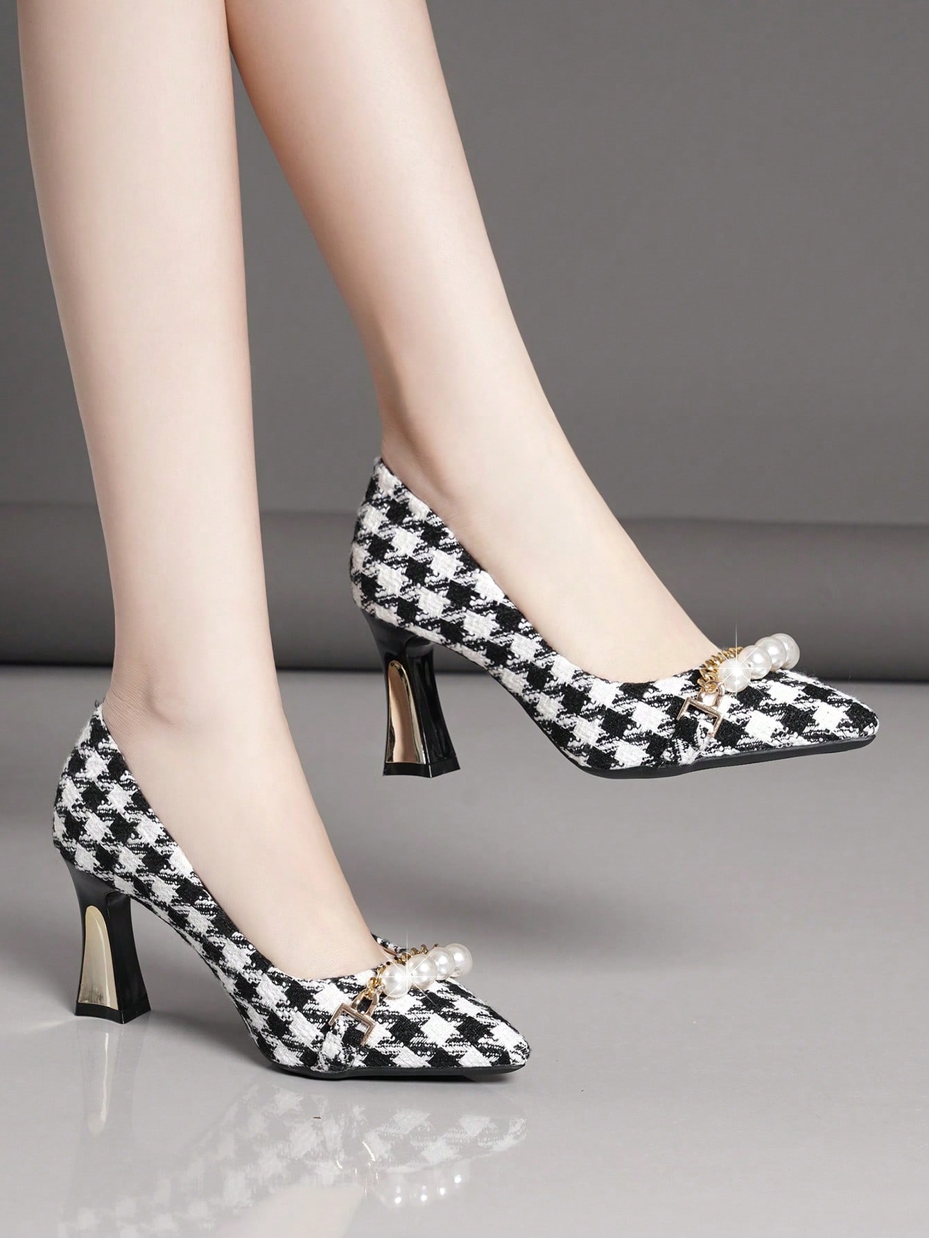 In Black and White Women Pumps