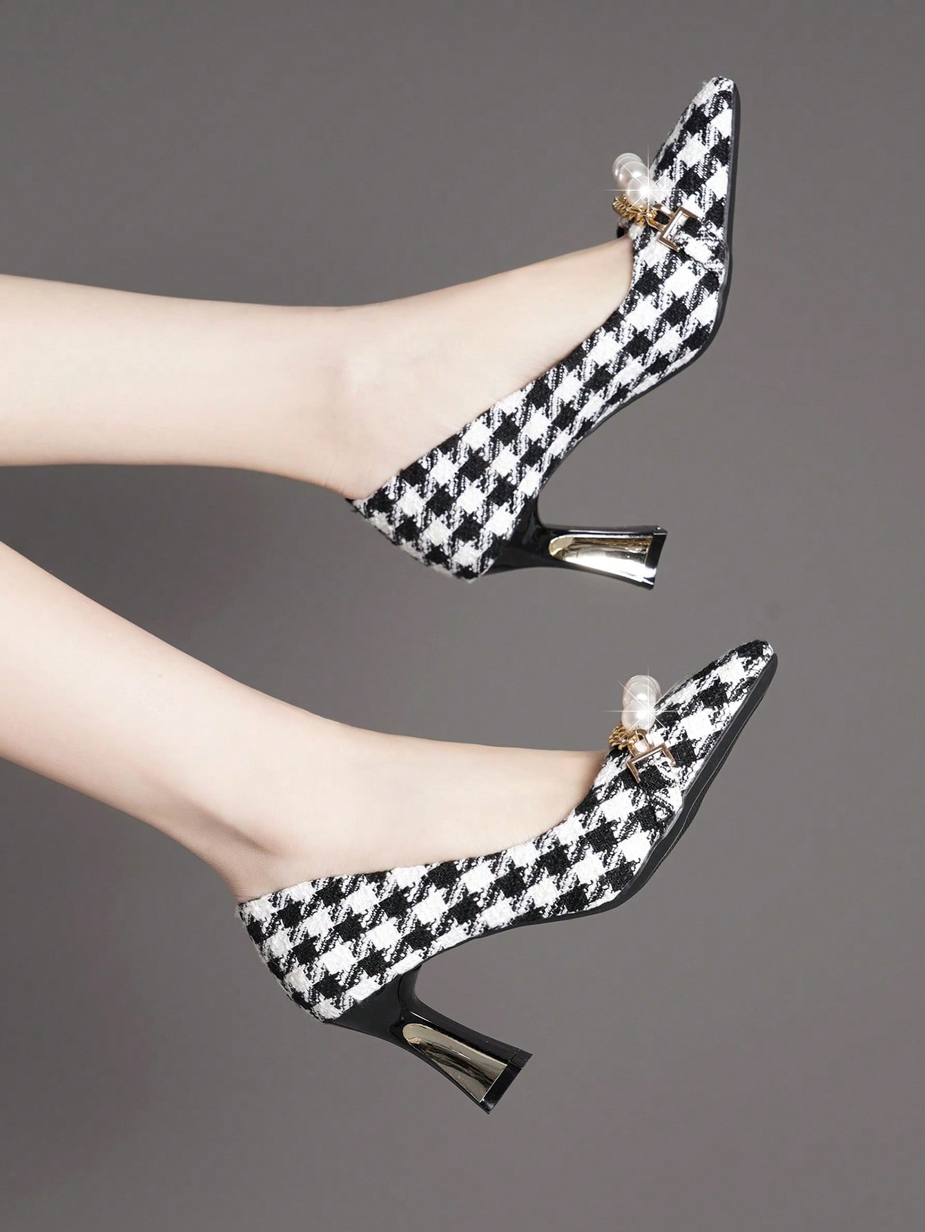 In Black and White Women Pumps