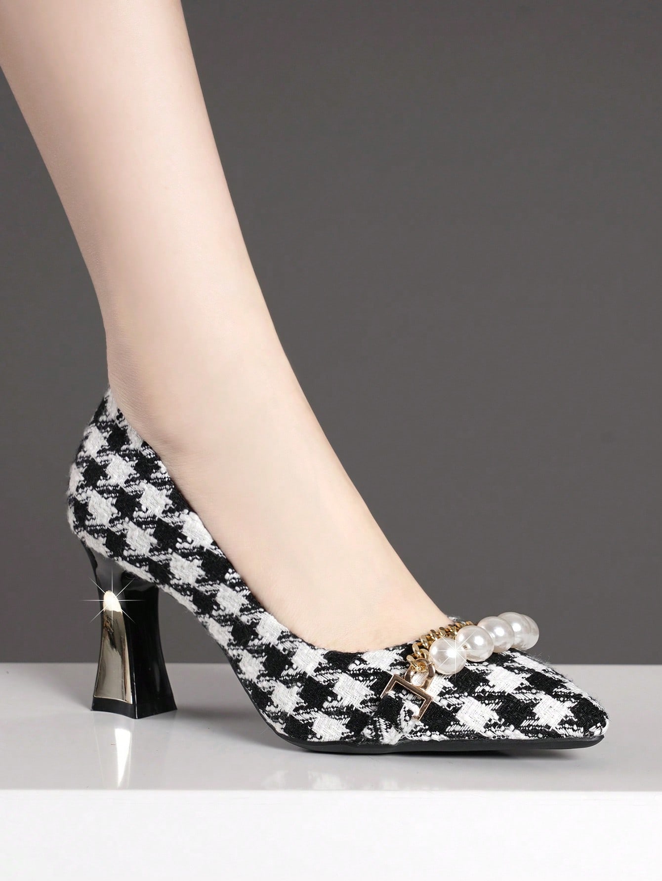 In Black and White Women Pumps