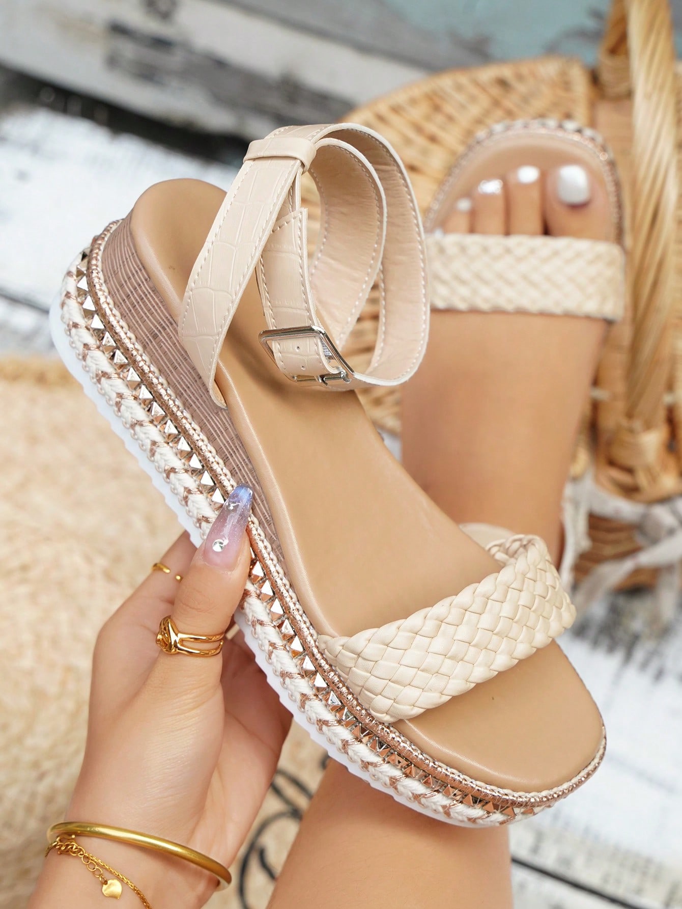 In Beige Women Platforms & Wedge Sandals