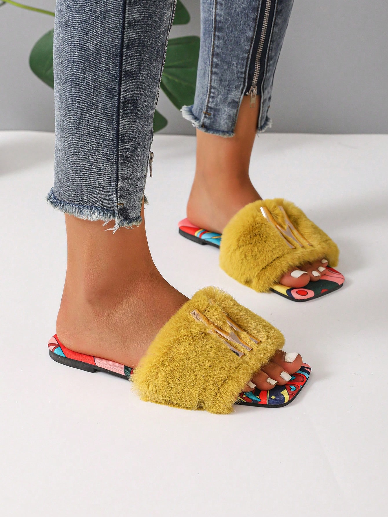 In Yellow Women Home Slippers