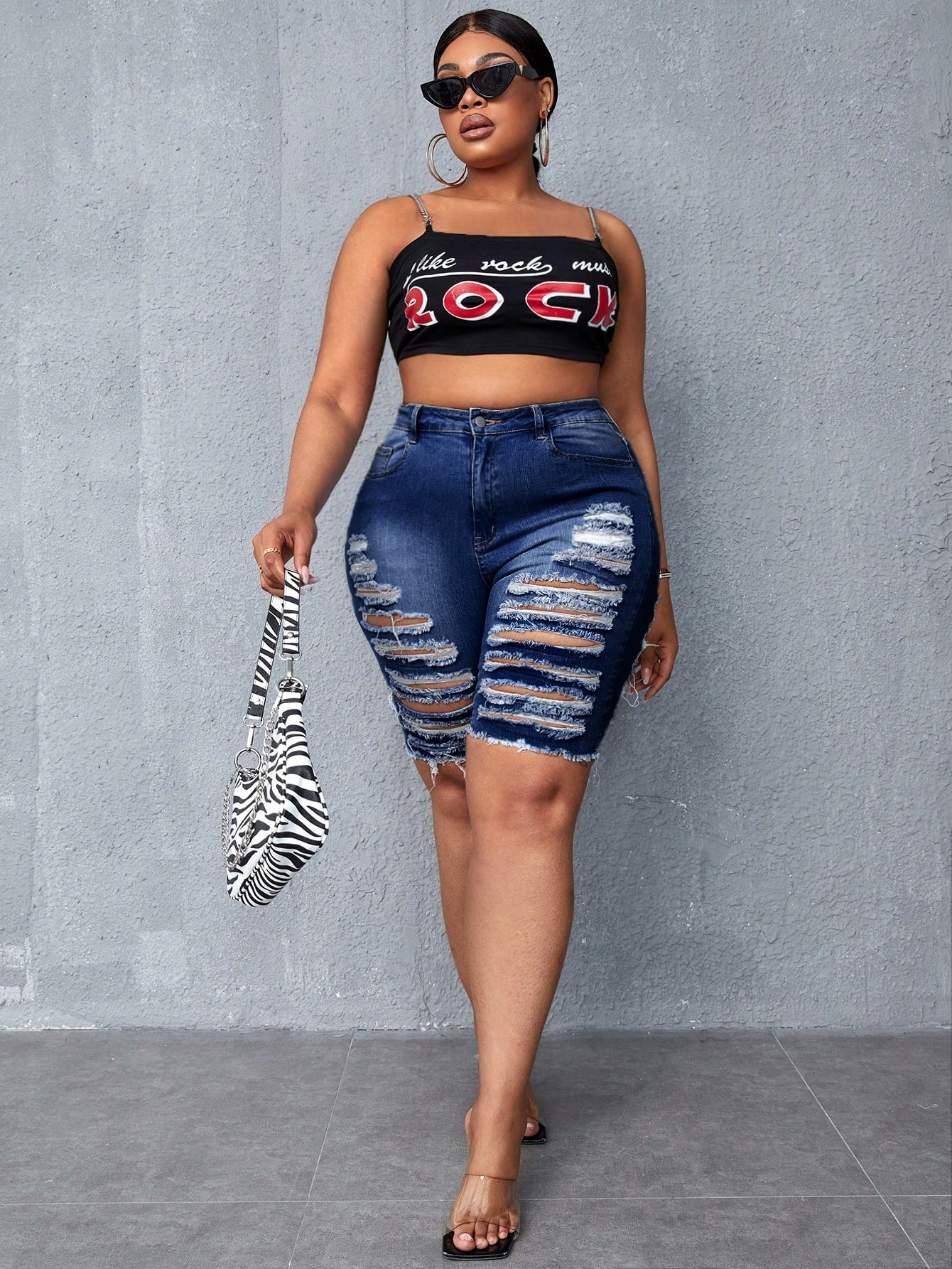 Plus Size Denim Shorts