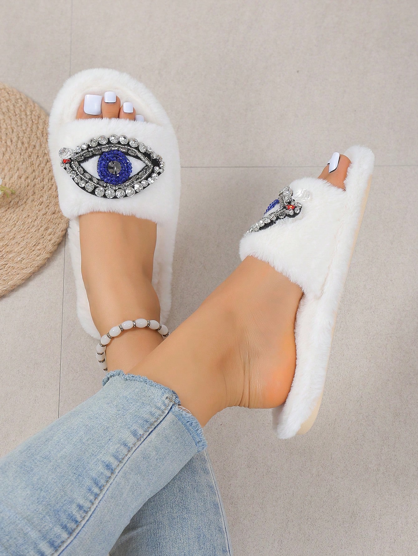 In Beige Women Home Slippers