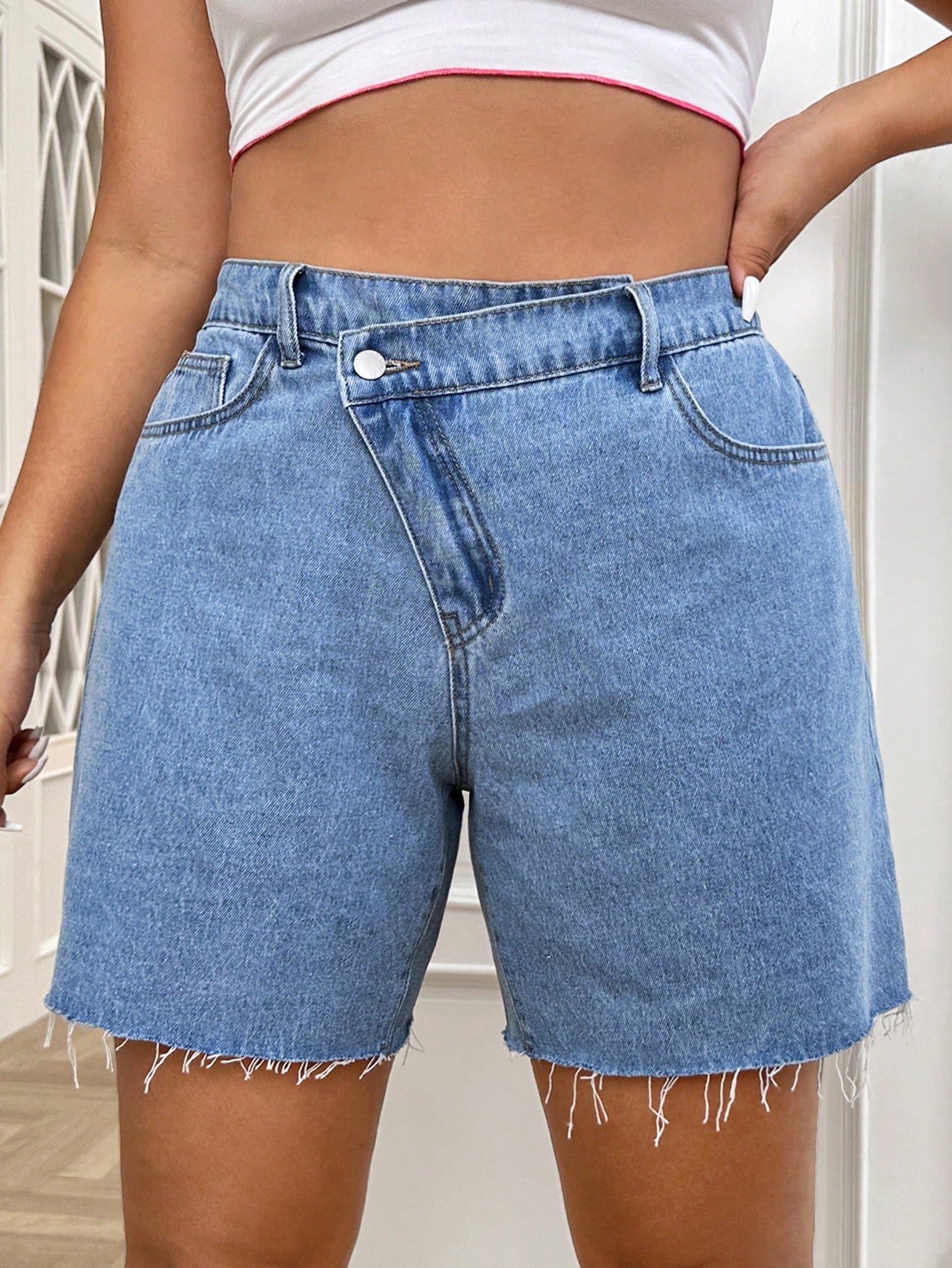 Plus Size Denim Shorts