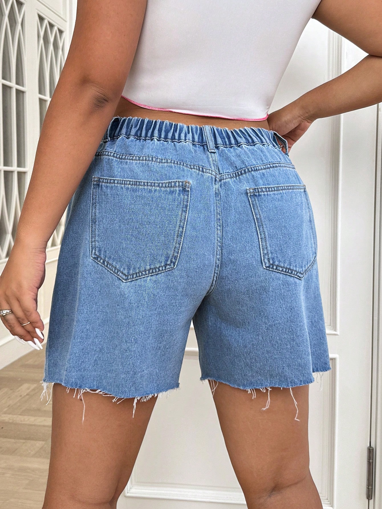 Plus Size Denim Shorts