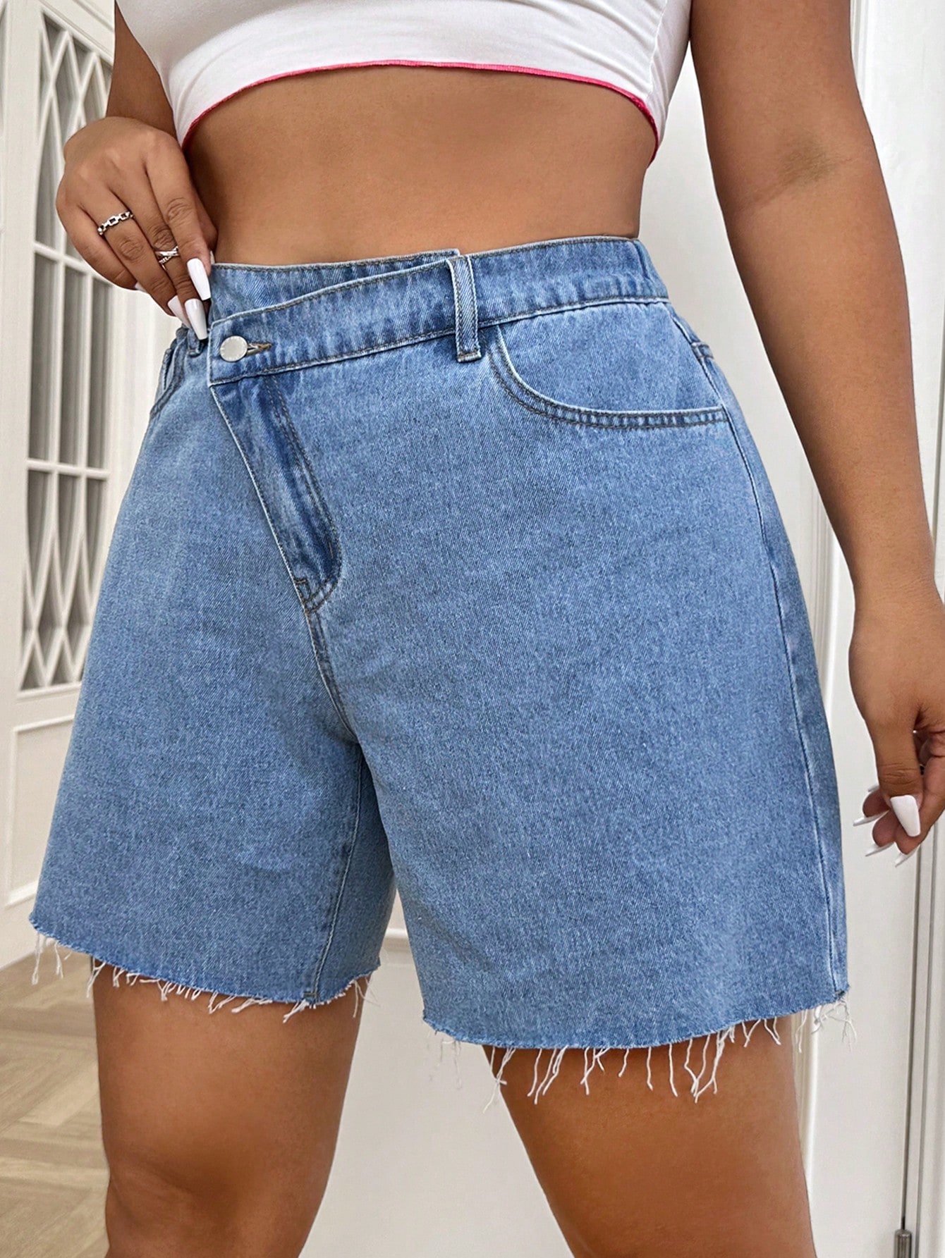 Plus Size Denim Shorts