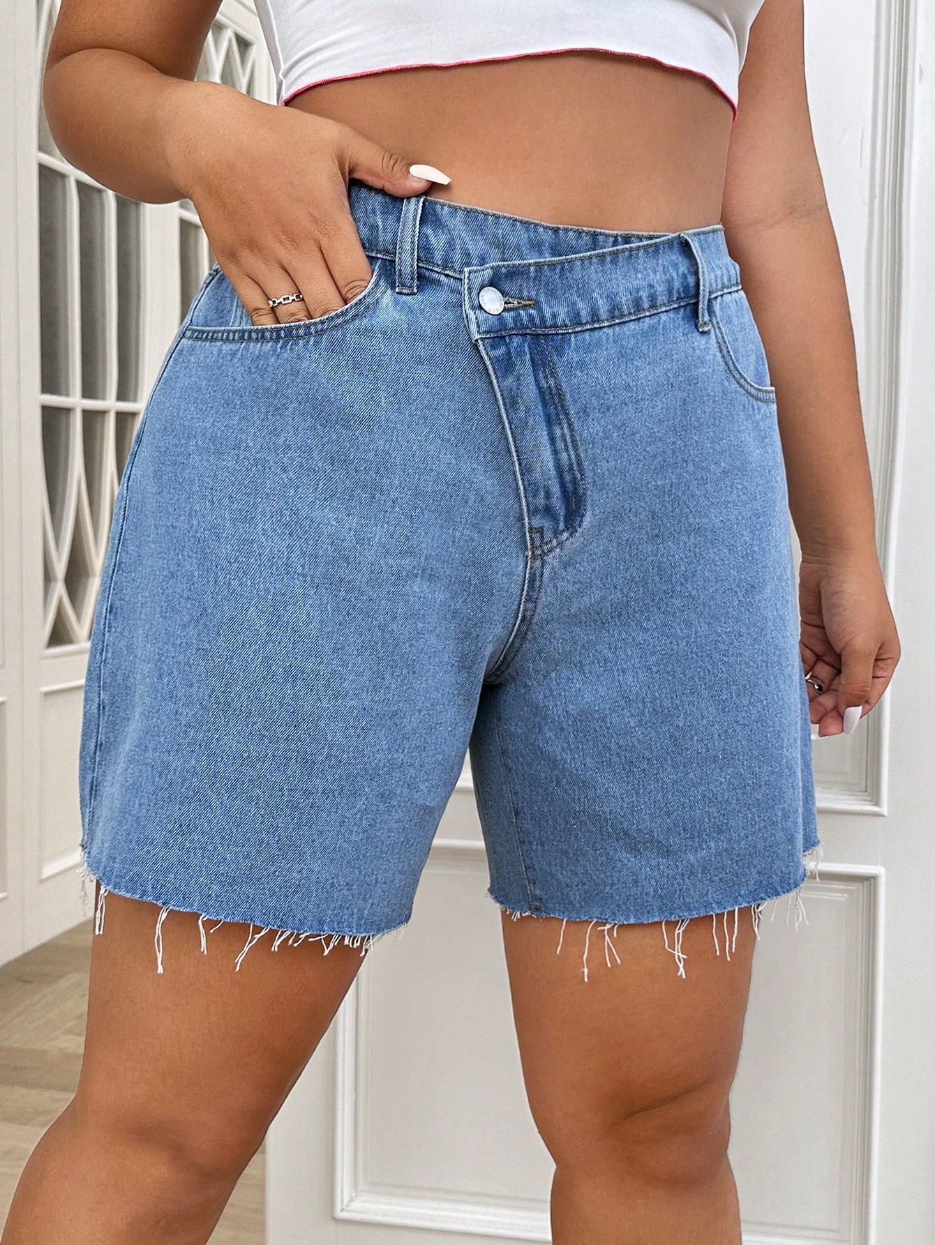 Plus Size Denim Shorts