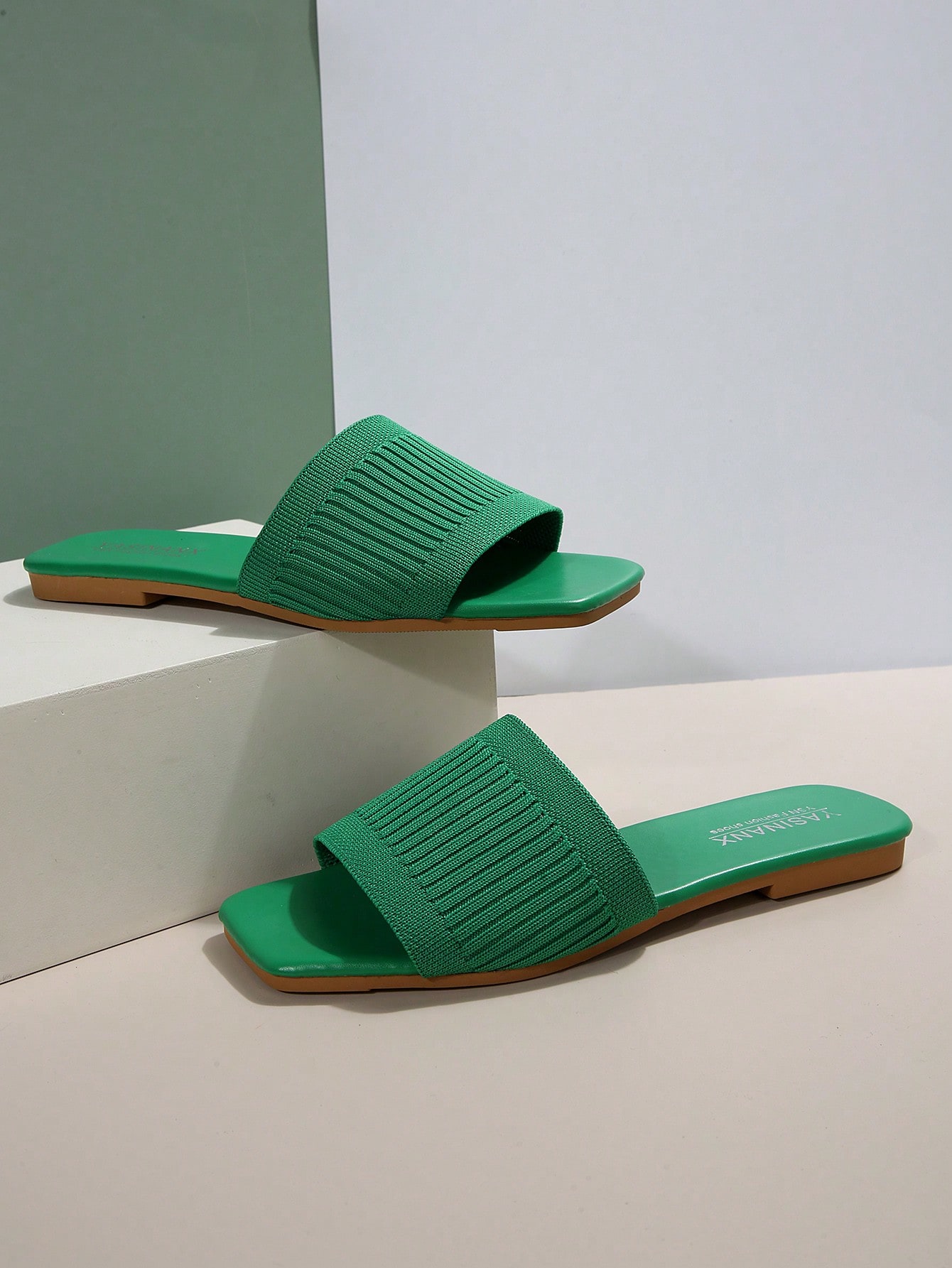 In Green Women Flat Sandals