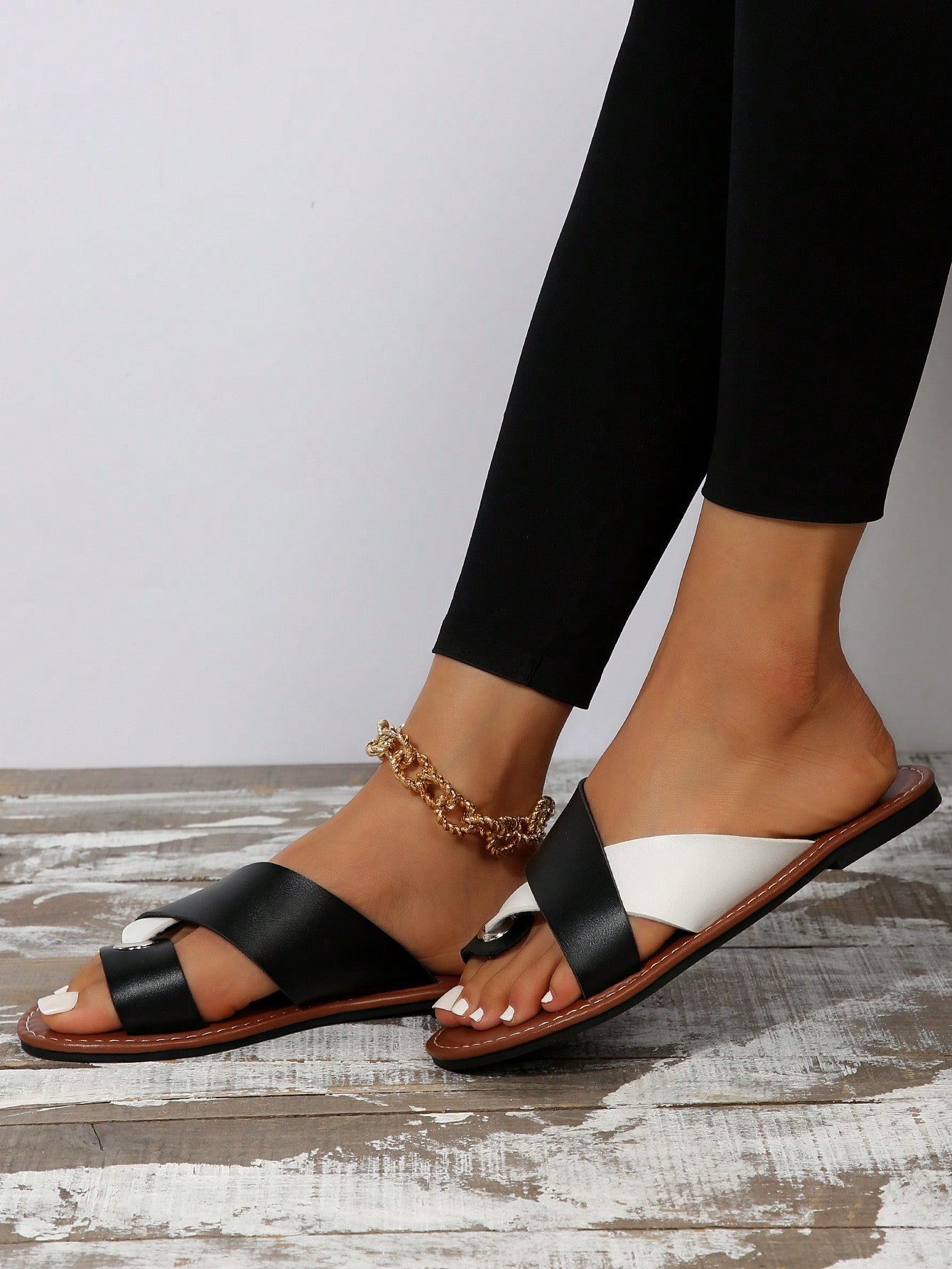 In Black and White Women Sandals