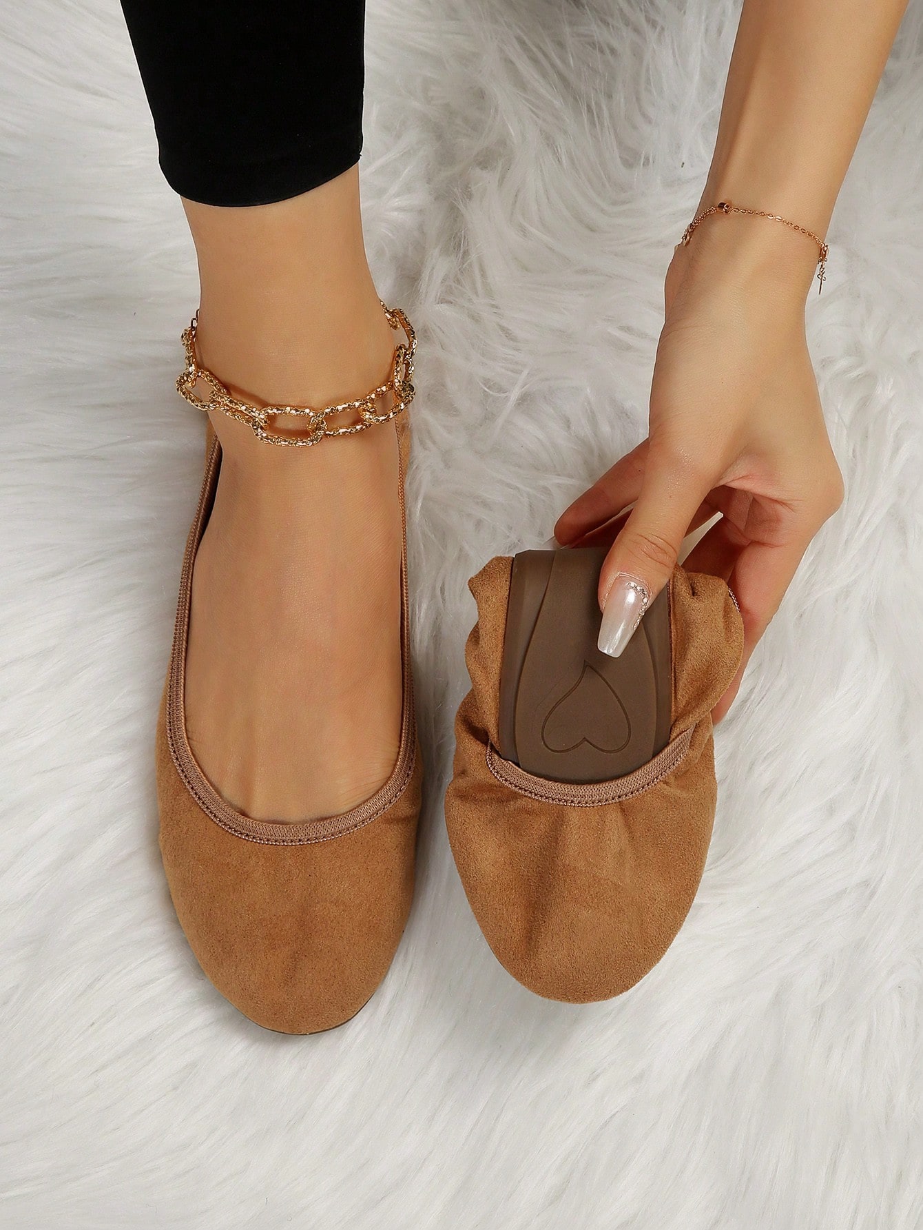 In Apricot Women Flats