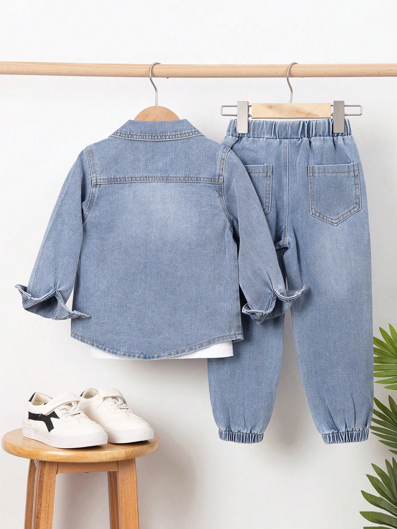 Young Boys Denim Two-piece Outfits