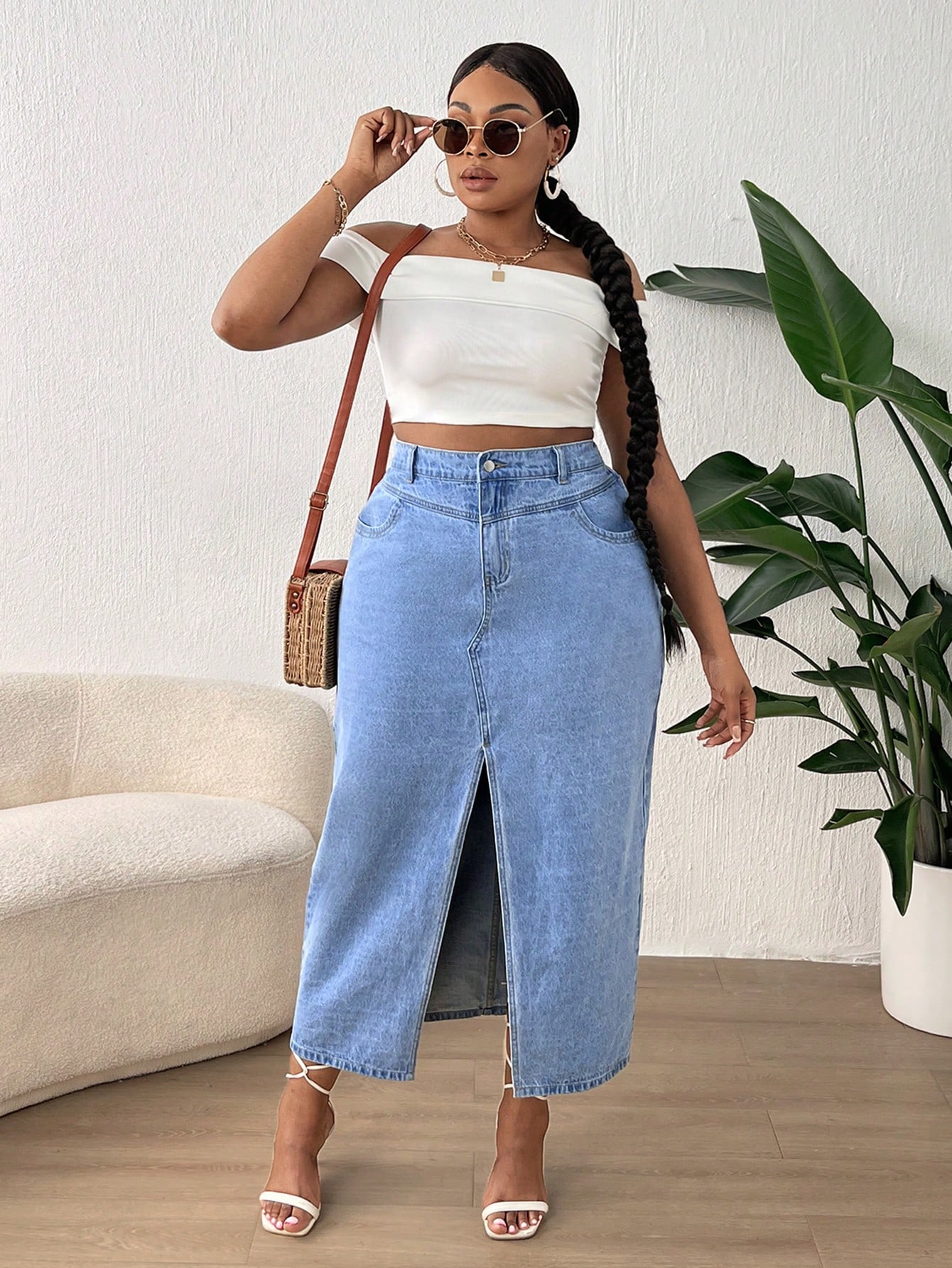 Plus Size Denim Skirts