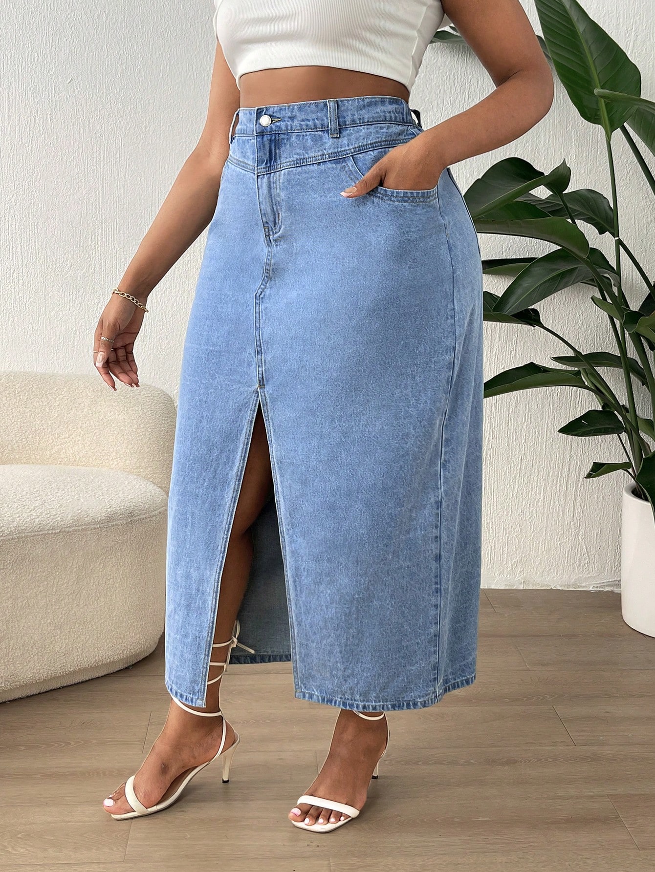 Plus Size Denim Skirts