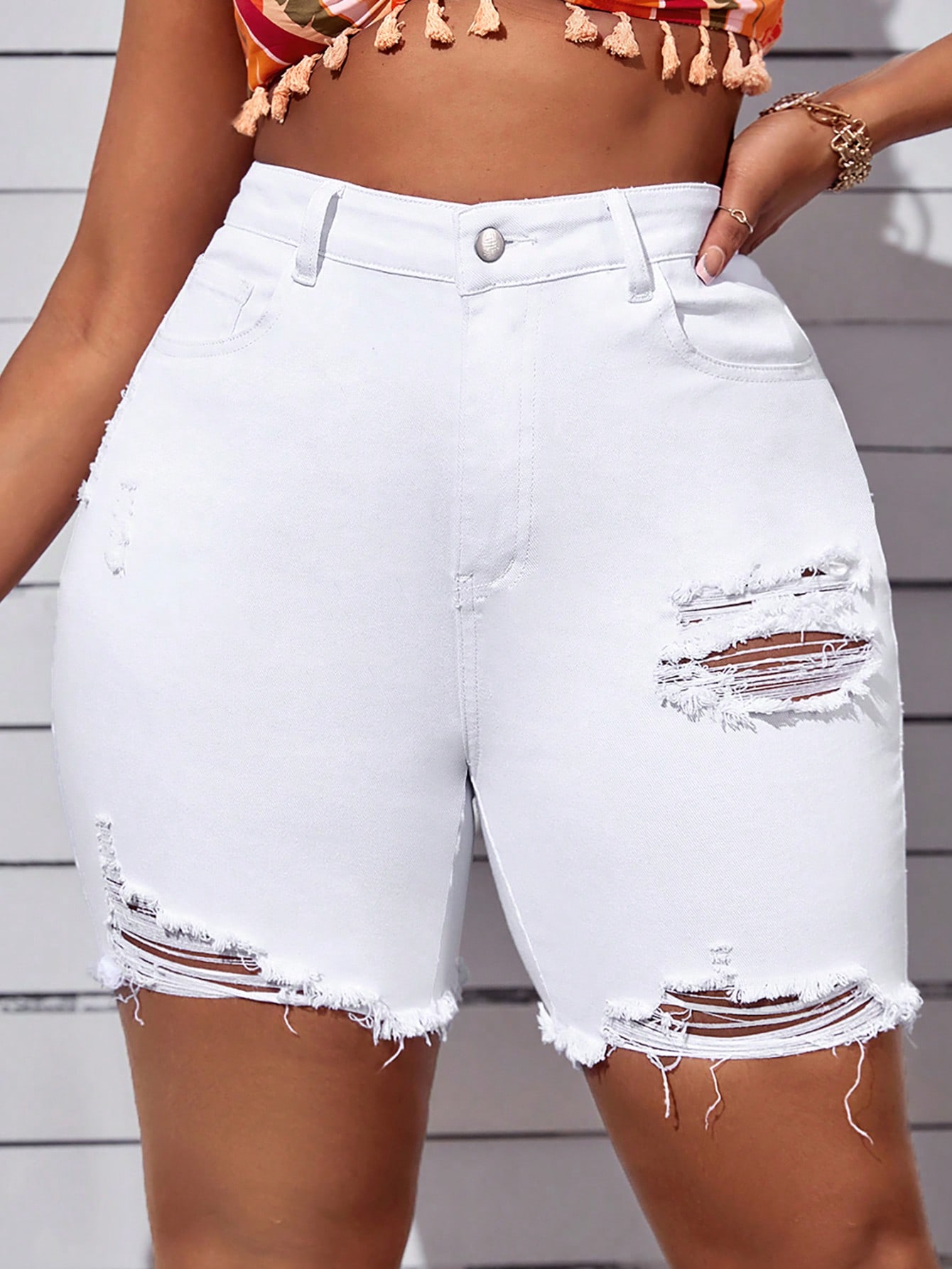 Plus Size Denim Shorts