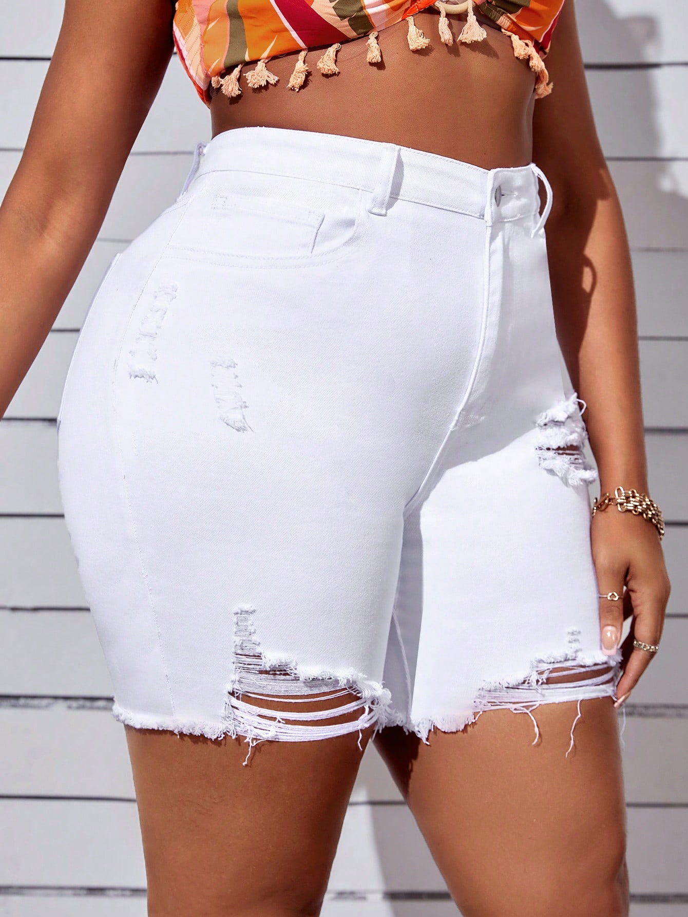 Plus Size Denim Shorts