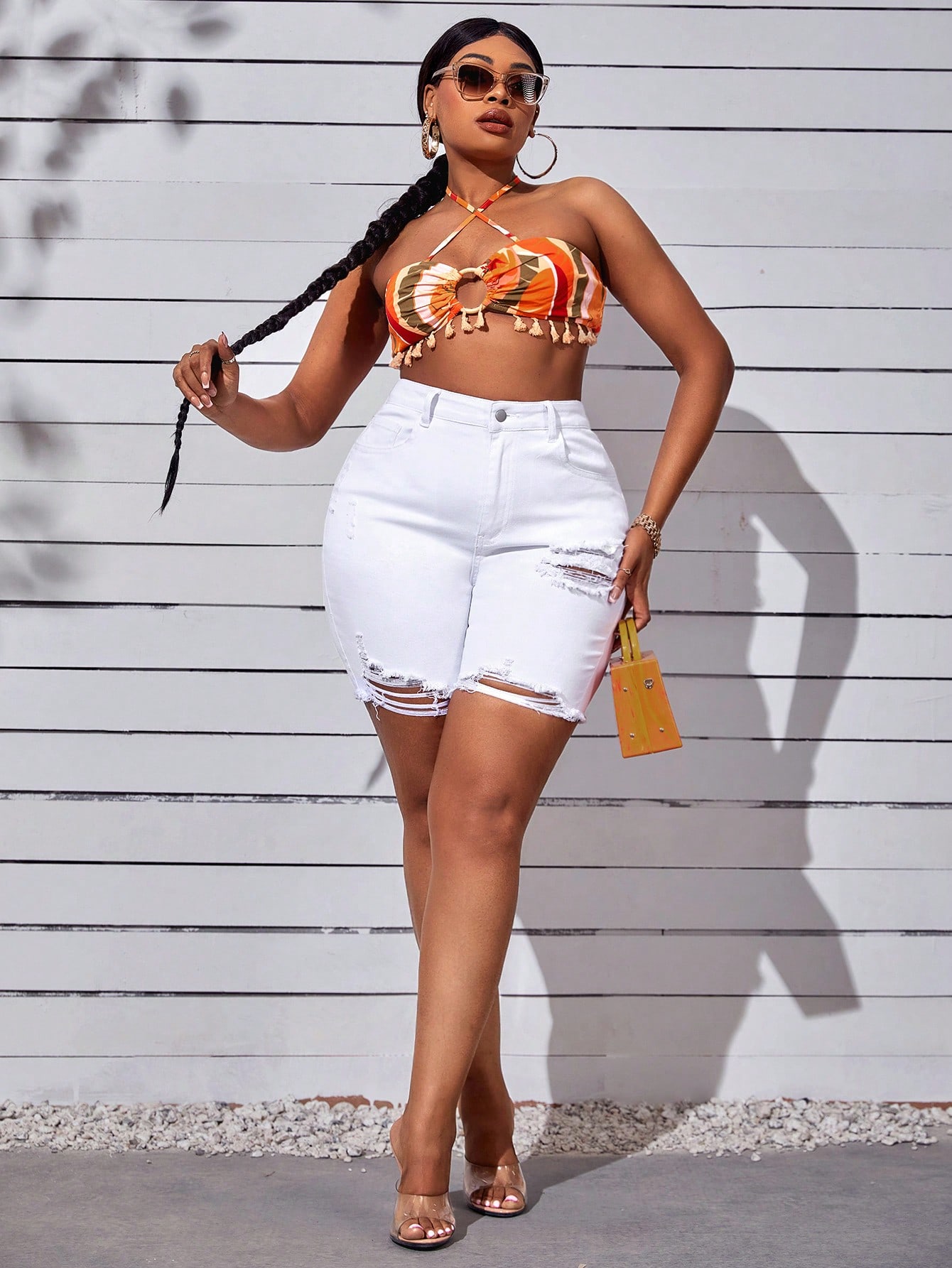 Plus Size Denim Shorts