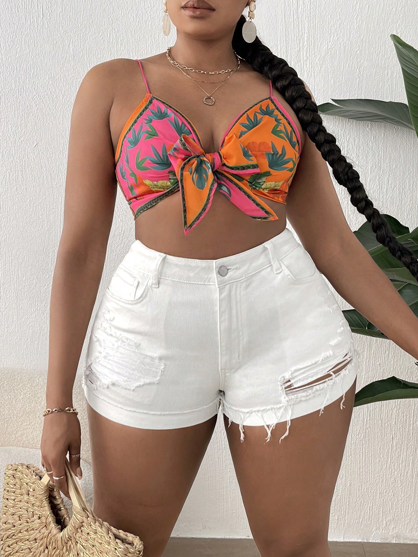 Plus Size Denim Shorts