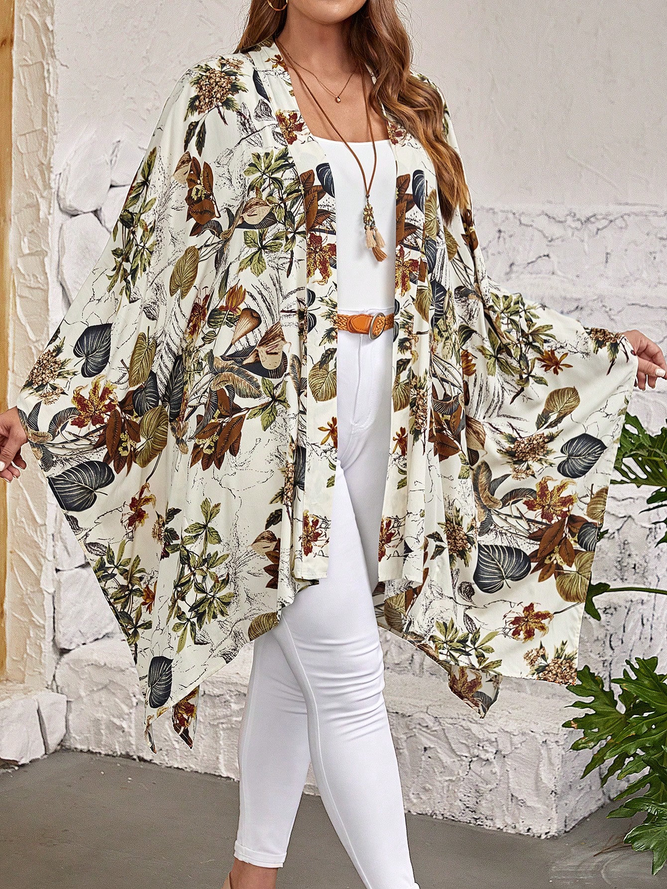 In Long Sleeve Plus Size Kimonos