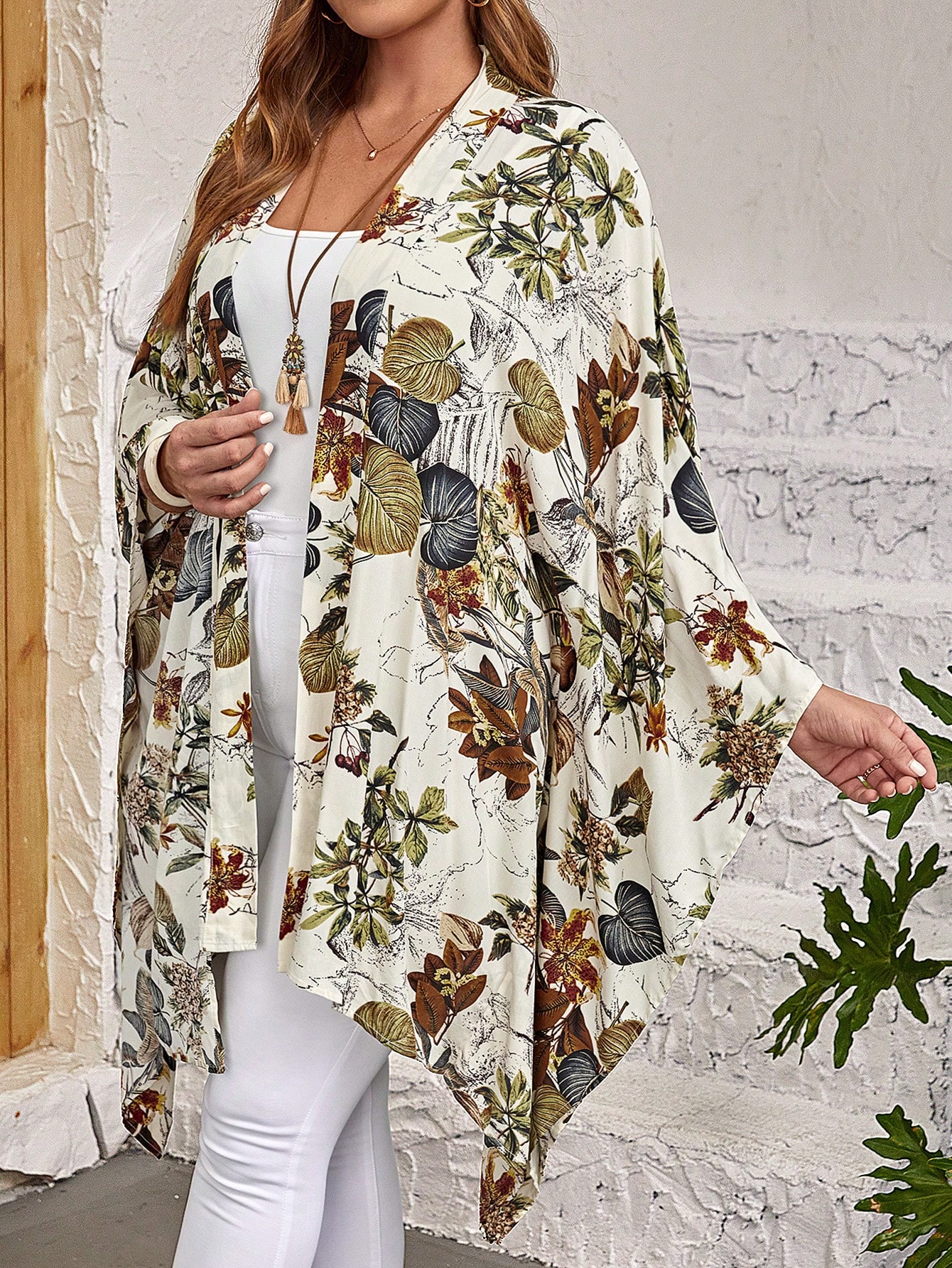 In Long Sleeve Plus Size Kimonos