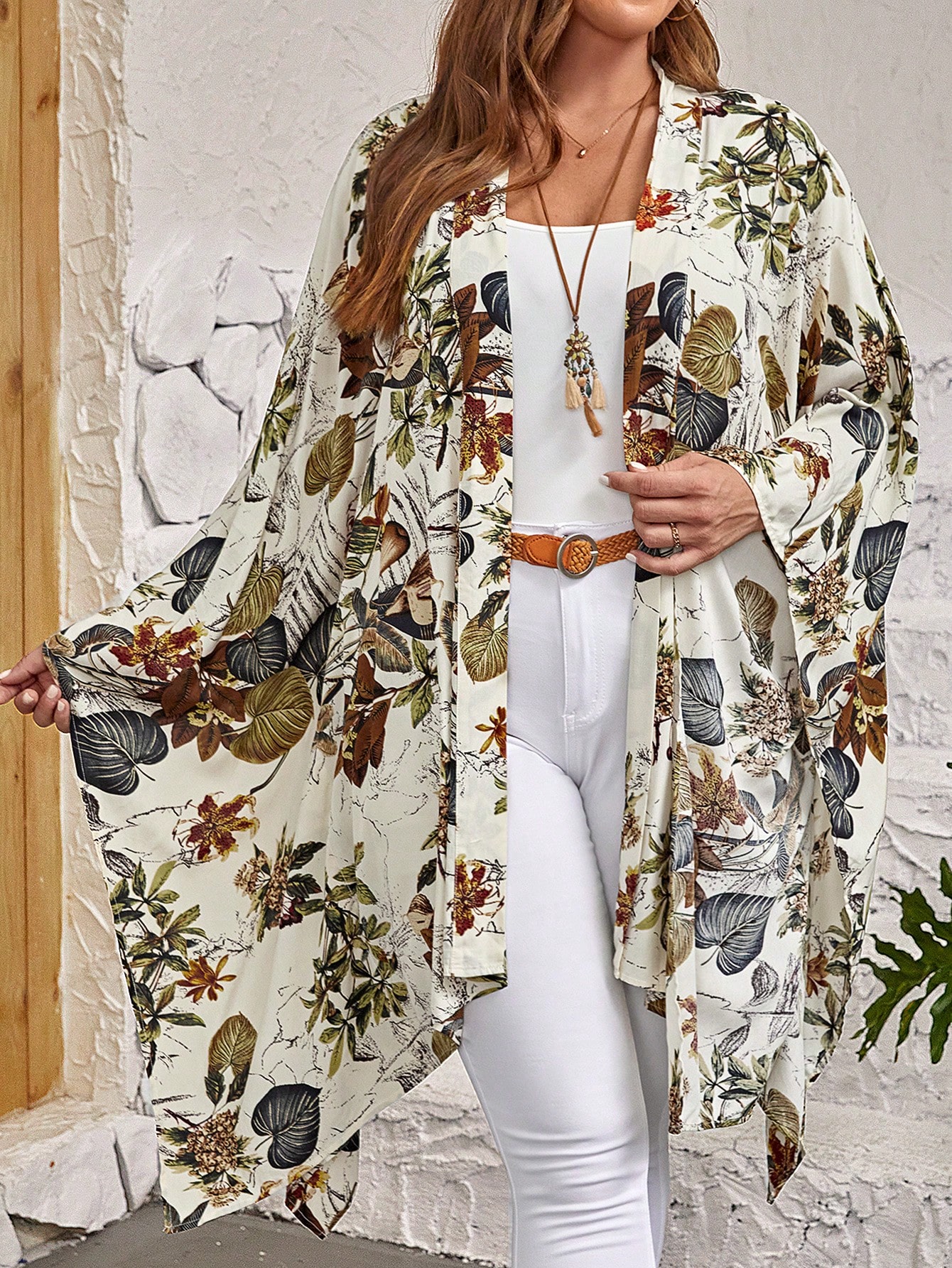 In Long Sleeve Plus Size Kimonos